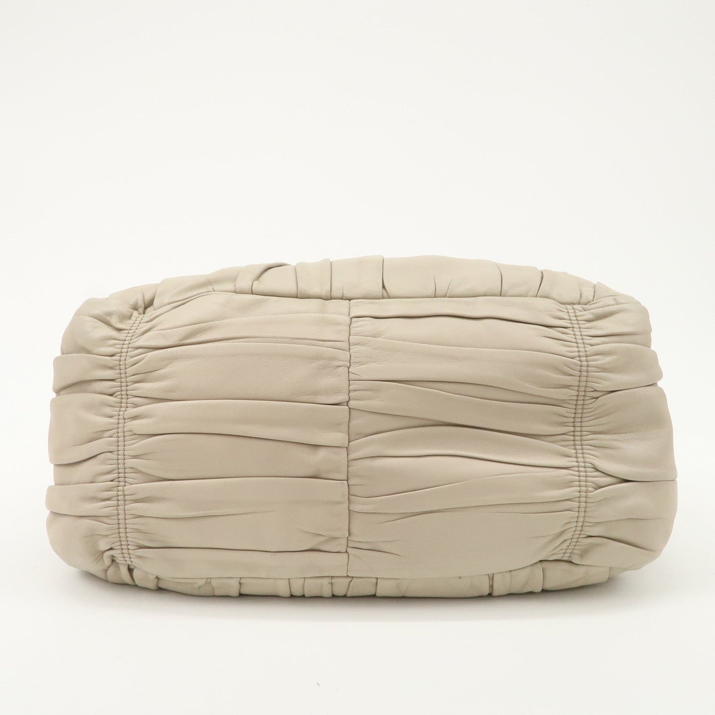 Prada Logo Leather Gathered 2Way Hand Bag Beige BN1336【Pre-order】