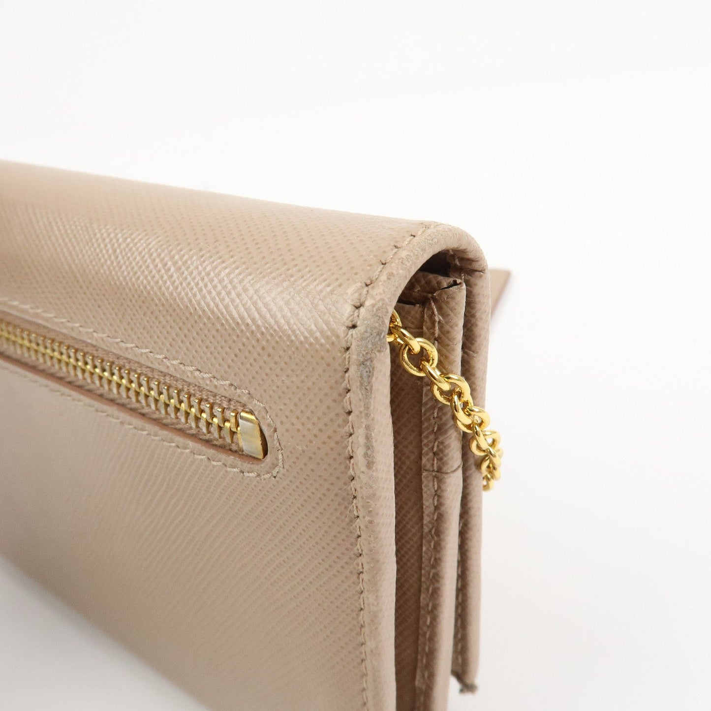 Prada Triangle Logo Saffiano Leather Long Wallet Beige 1MH132【Pre-order】