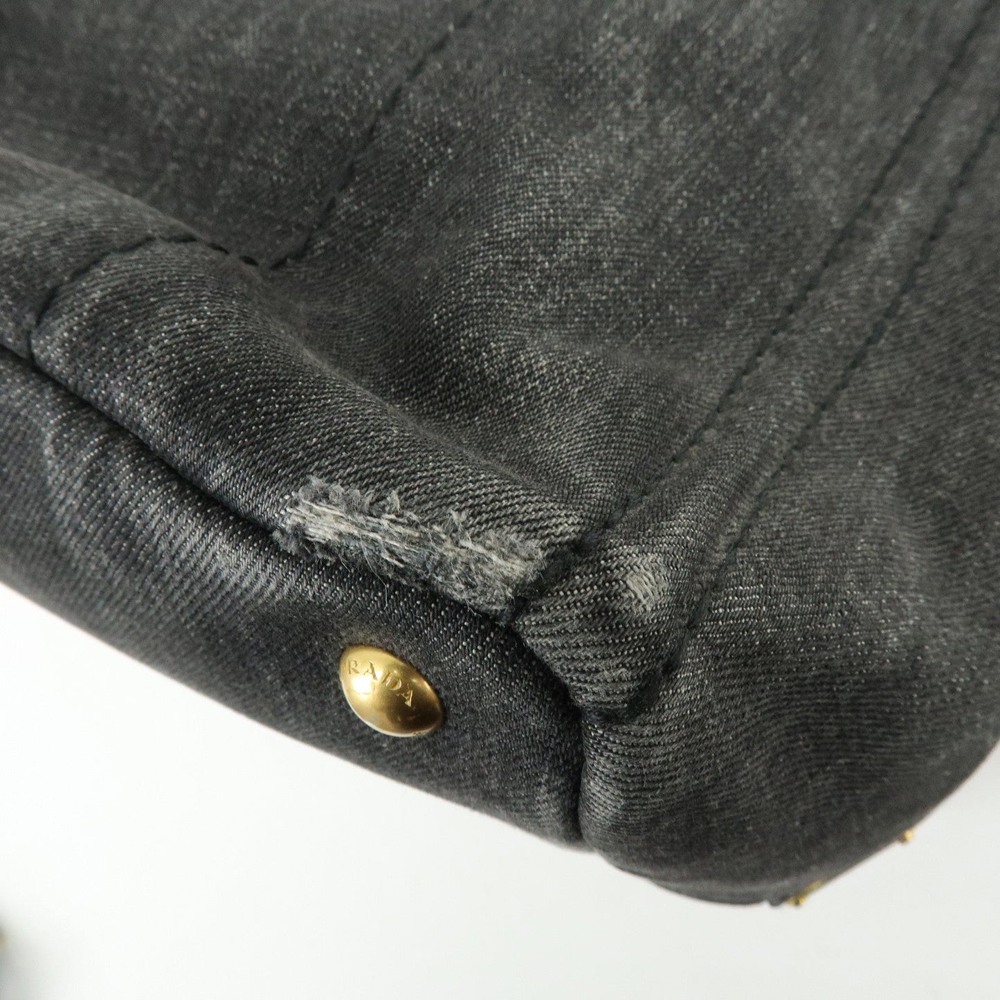Prada Canapa Denim Tote Bag Hand Bag Black 1BG642【Pre-order】