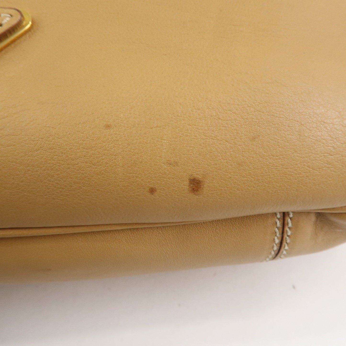 Prada Triangle Logo Leather Shoulder Bag Hand Bag Camel【Pre-order】