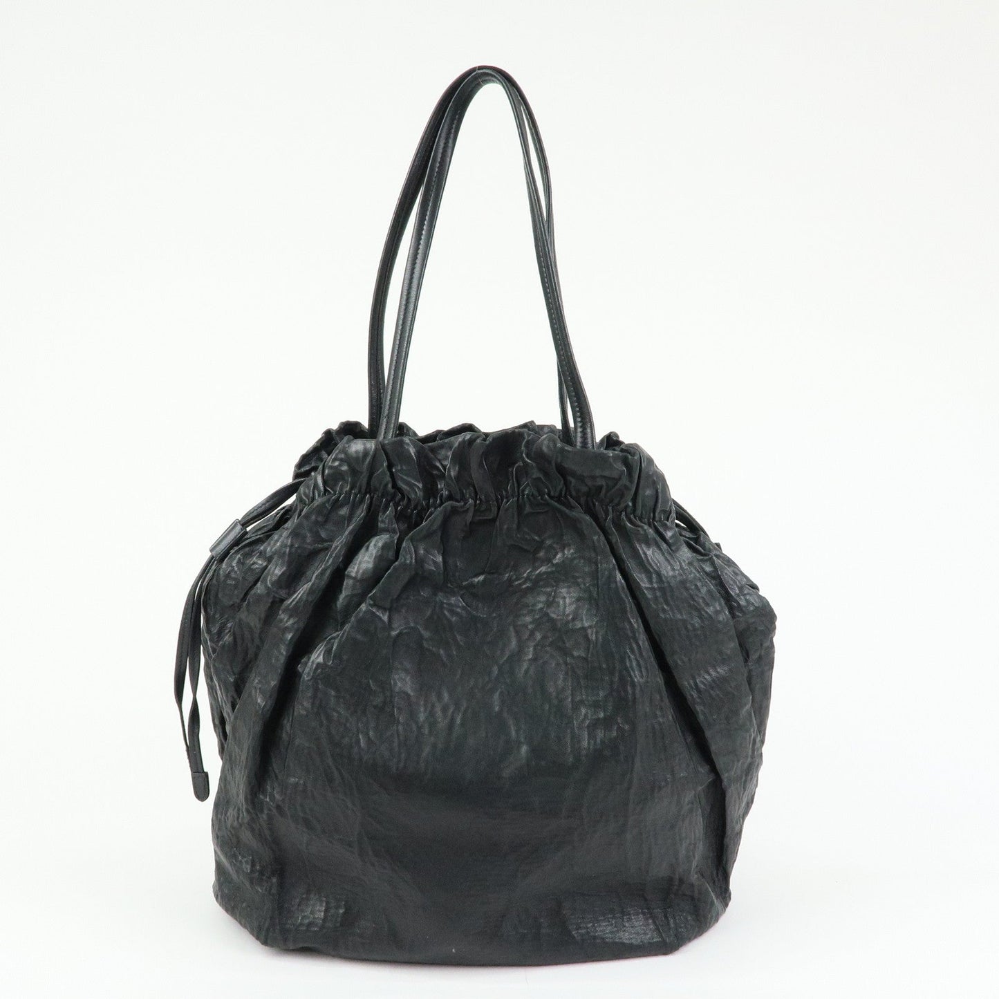 Prada Leather Drawstring Shoulder Bag Hand Bag Black【Pre-order】