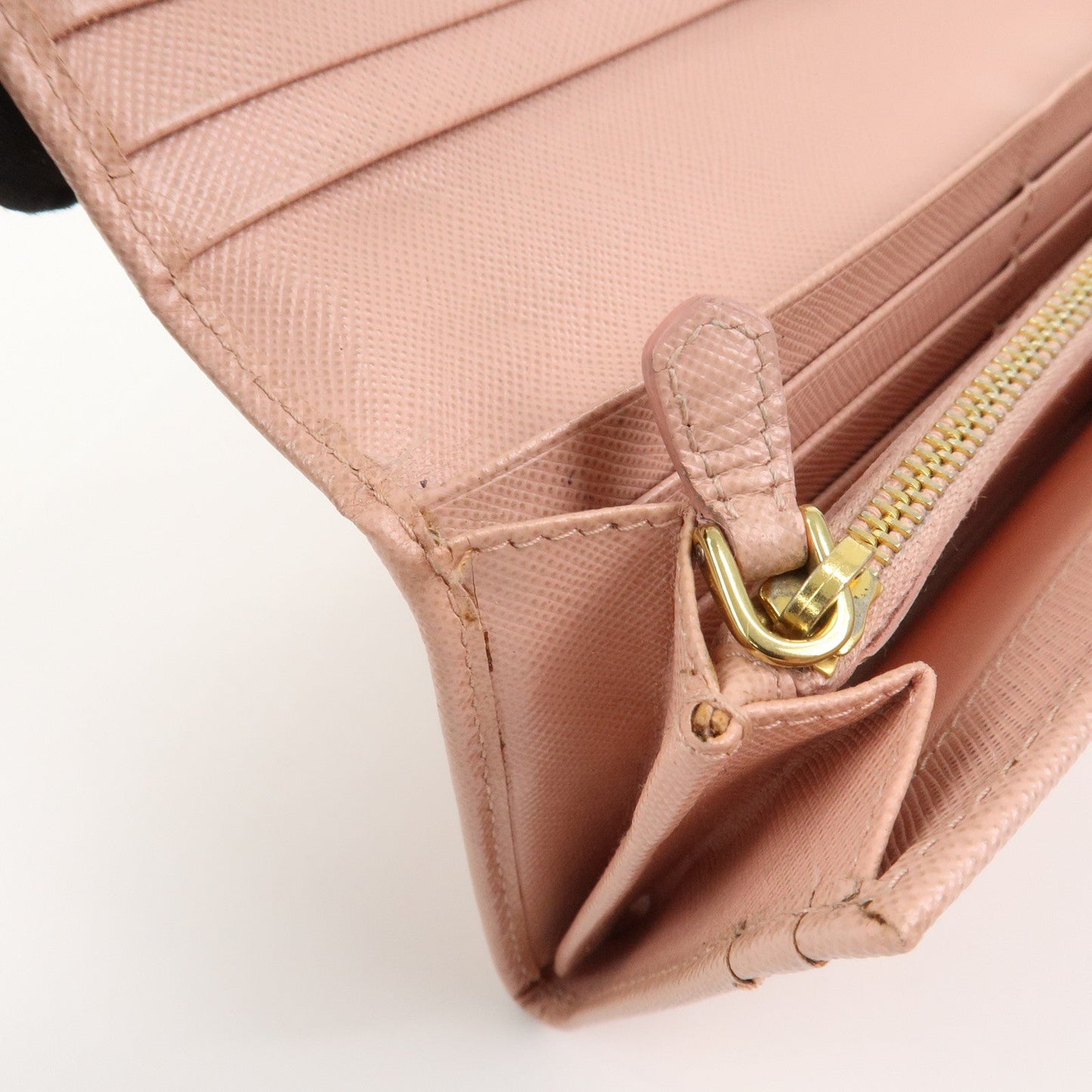 Prada Logo Saffiano Leather Ribbon Long Wallet Pink 1M1132【Pre-order】