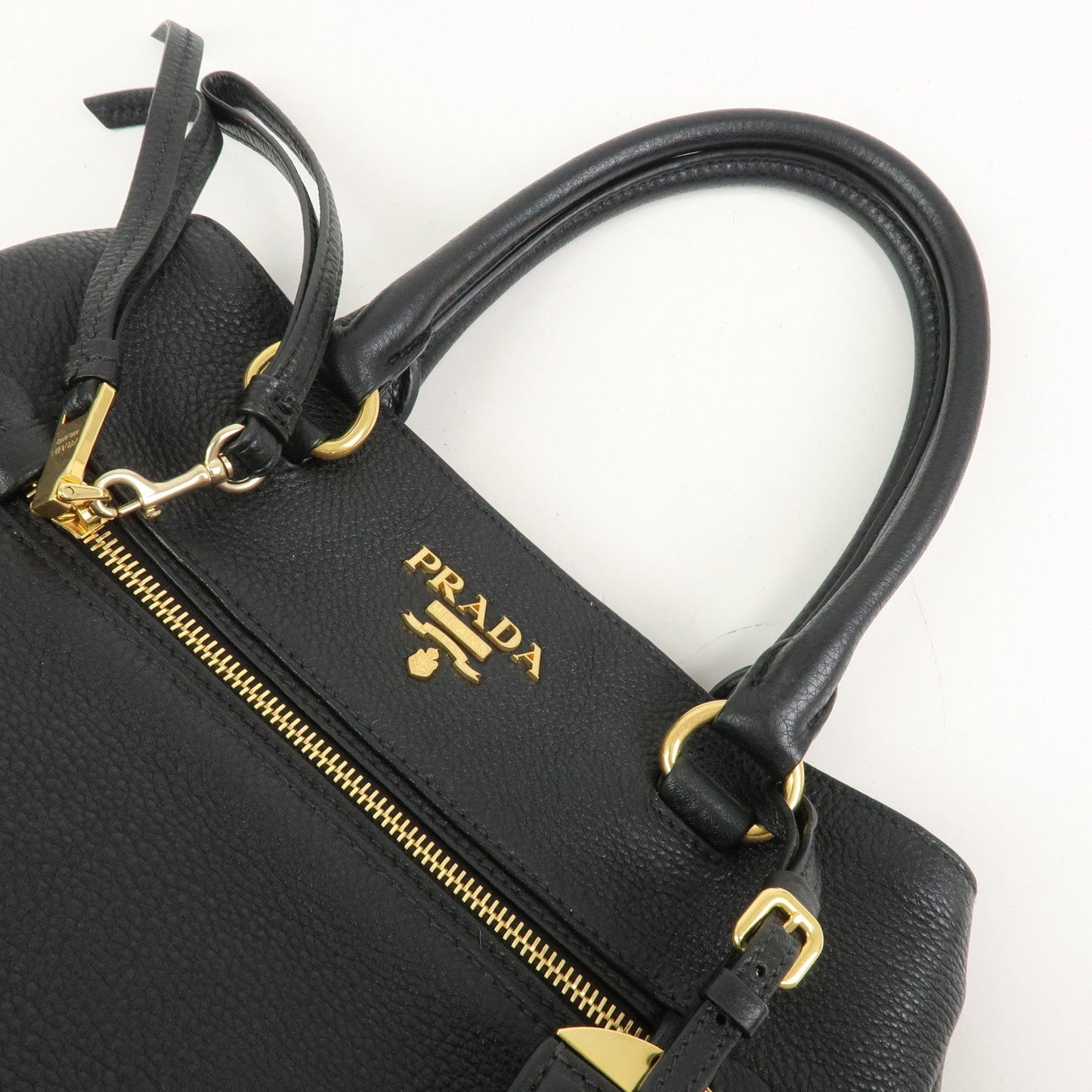 Prada Logo Leather 2Way Bag Shoulder Bag Hand Bag Black 1BG044【Pre-order】