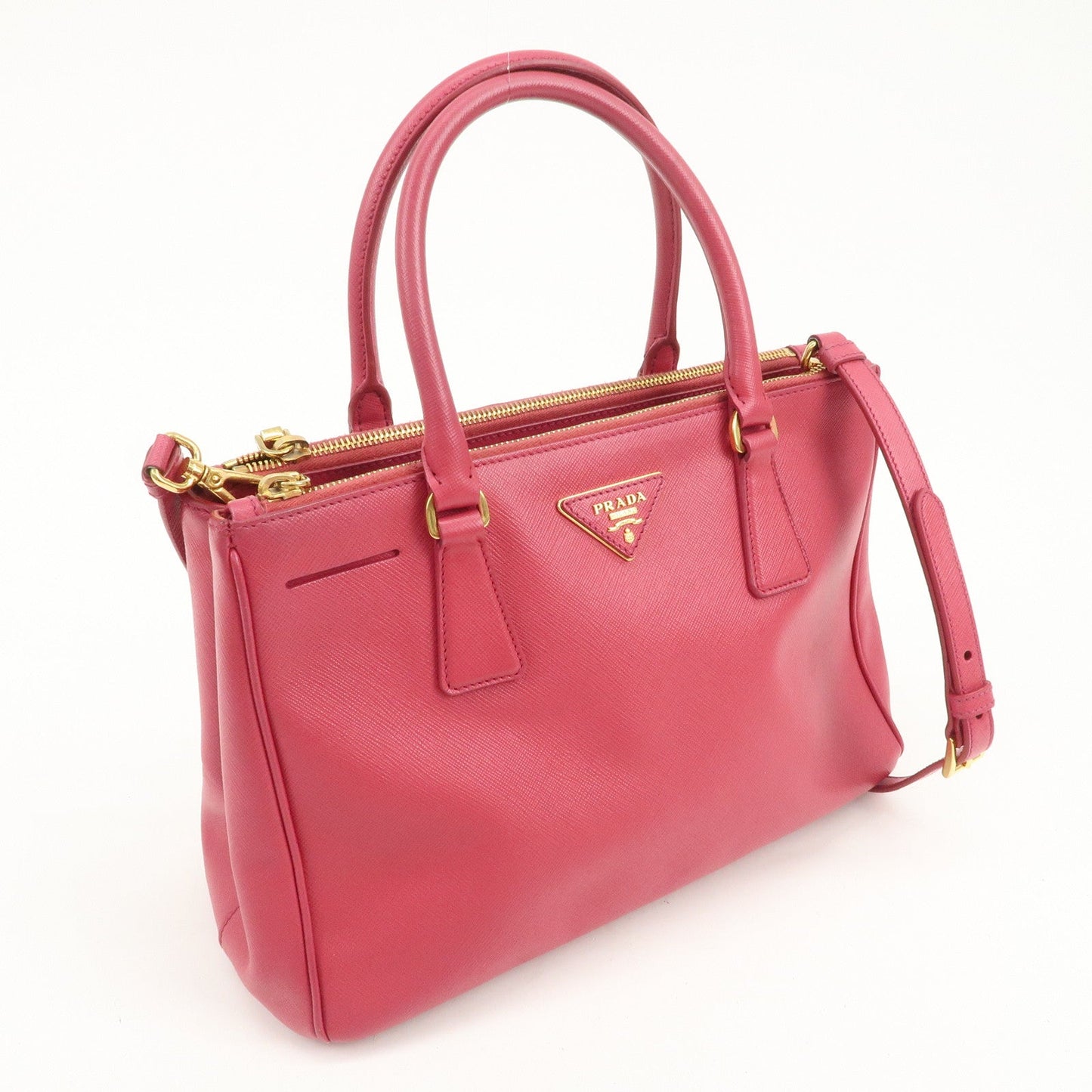 Prada Triangle Logo Saffiano Leather 2Way Bag Hand Bag Pink BN1801【Pre-order】