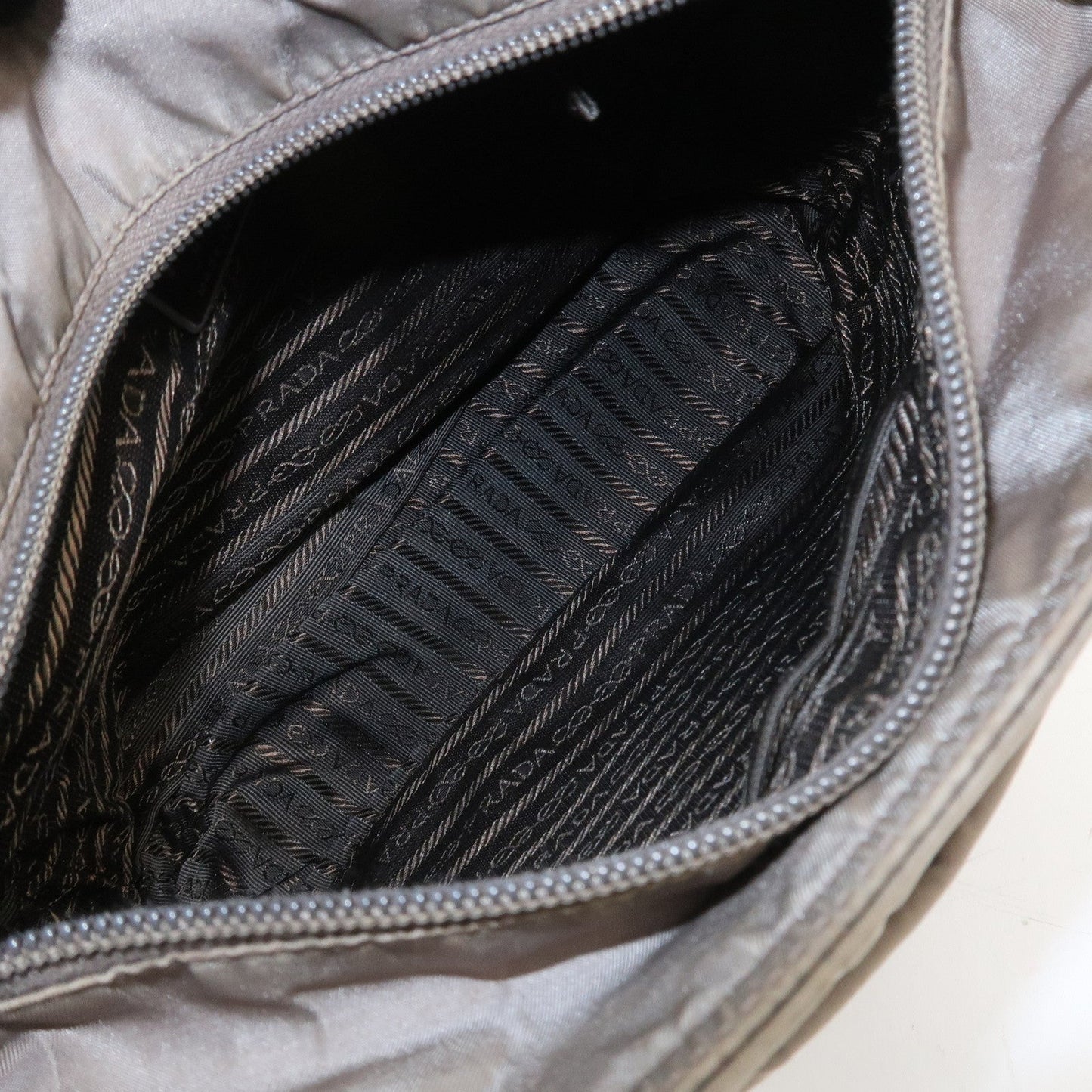 Prada Triangle Logo Nylon Tote Bag Hand Bag Gray【Pre-order】