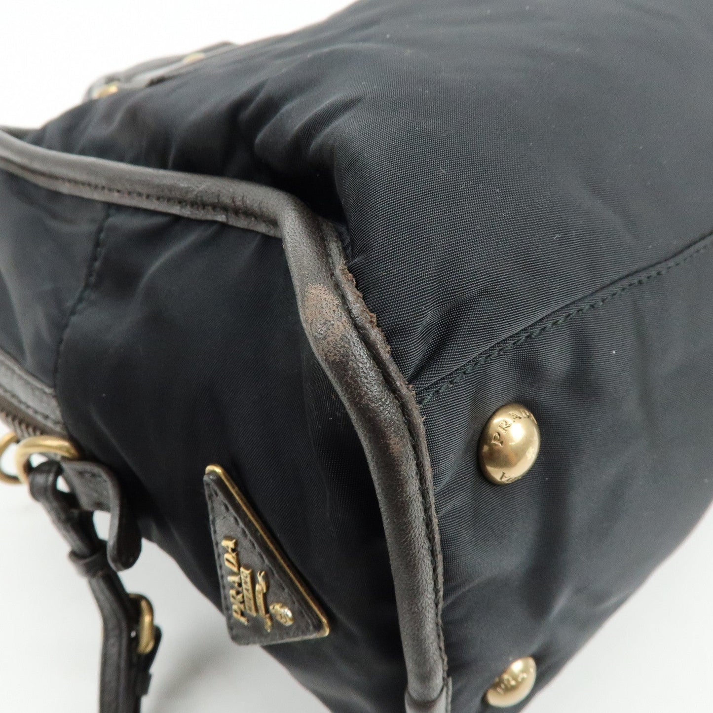 Prada Triangle Logo Nylon Leather 2Way Hand Shoulder Bag Black【Pre-order】