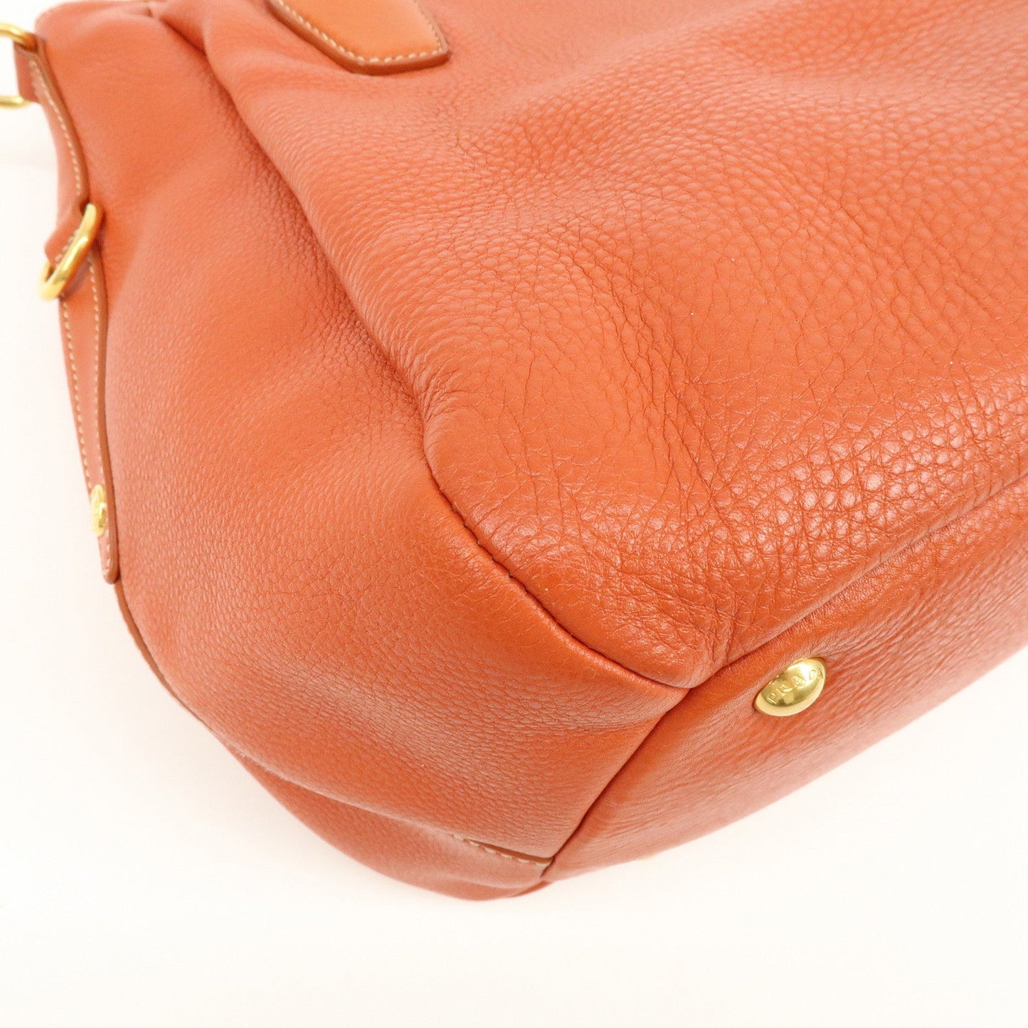 Prada Logo Leather 2Way Bag Hand Bag Shoulder Bag Orange【Pre-order】