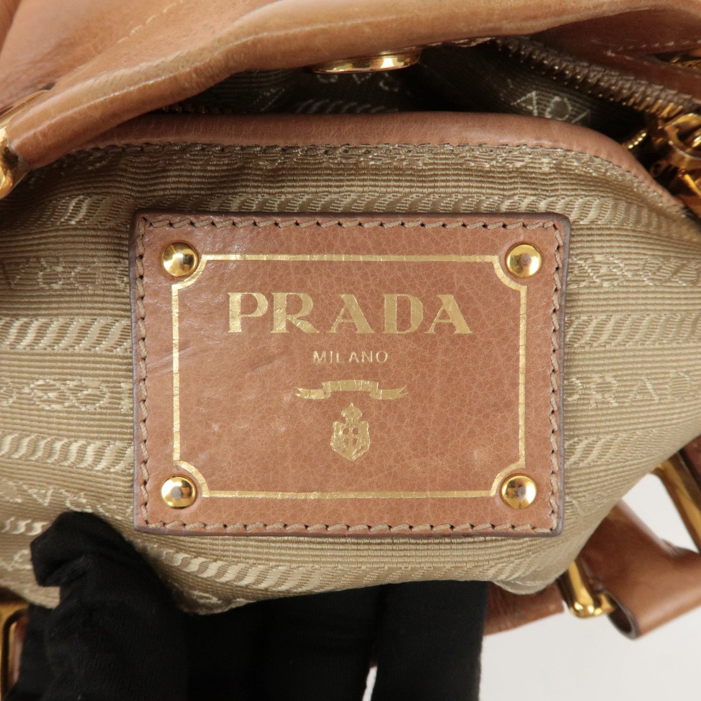 Prada Logo Leather Ribbon 2Way Bag Hand Bag Brown BN2245 Used【Pre-order】