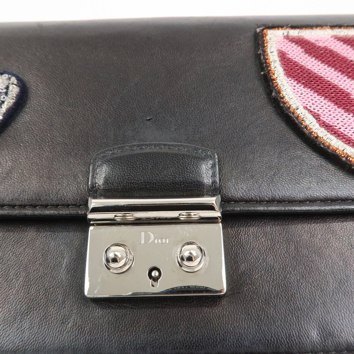 Christian Dior Leather Chain Shoulder Bag Heart Embroidery【Pre-order】