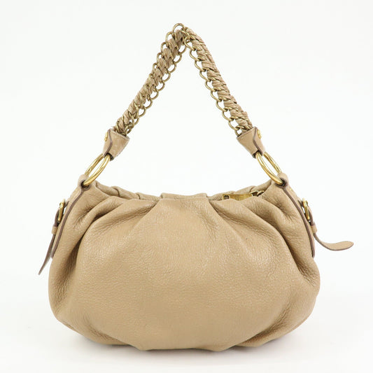 Prada Logo Leather Chain One Shoulder Bag Light Brown BR4243【Pre-order】