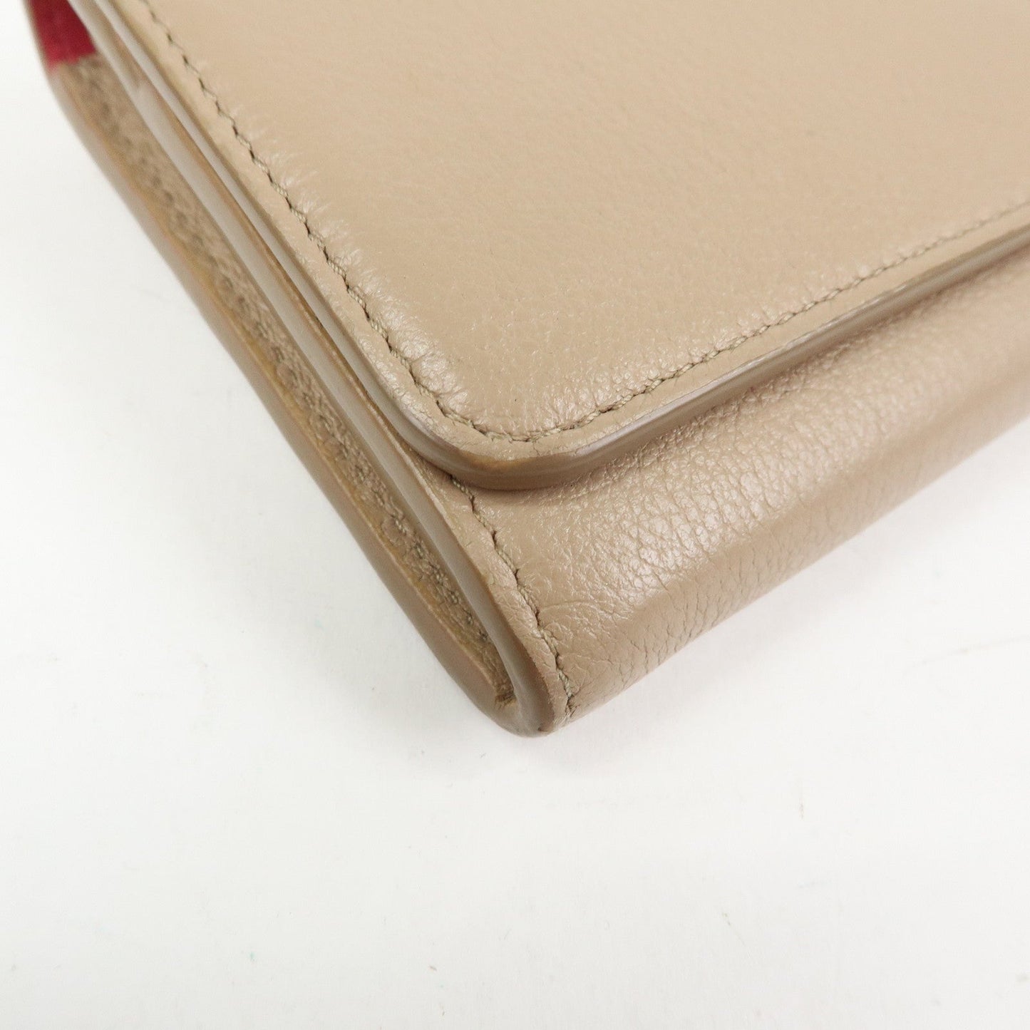 Prada Saffiano Leather Flap Bi-Fold Long Wallet Pink Beige 1MH132【Pre-order】