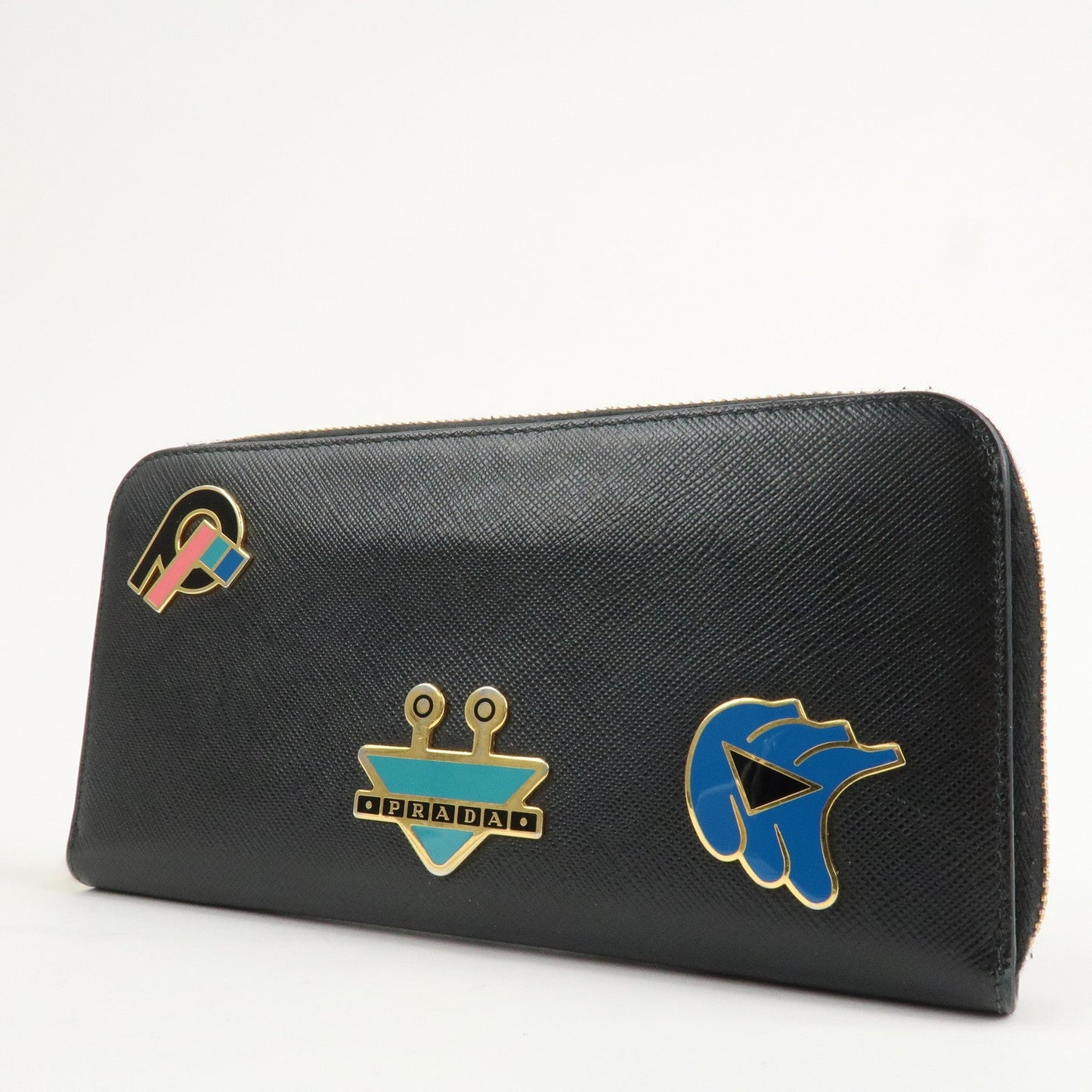 Prada Logo Saffiano Leather Zippy Long Wallet Black 1ML506【Pre-order】