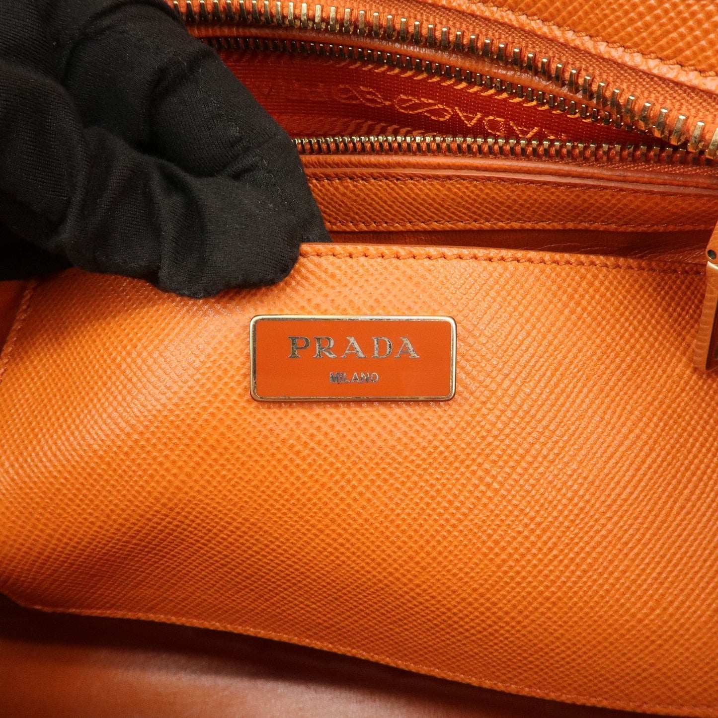Prada Logo Saffiano Leather Hand Bag Orange BN2560【Pre-order】