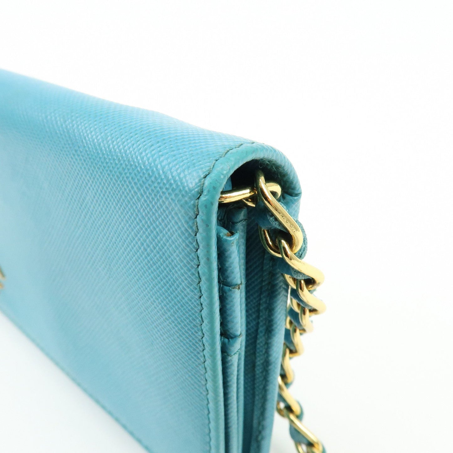 Prada Saffiano Leather Chain Wallet Shoulder Bag Blue 1M1290【Pre-order】