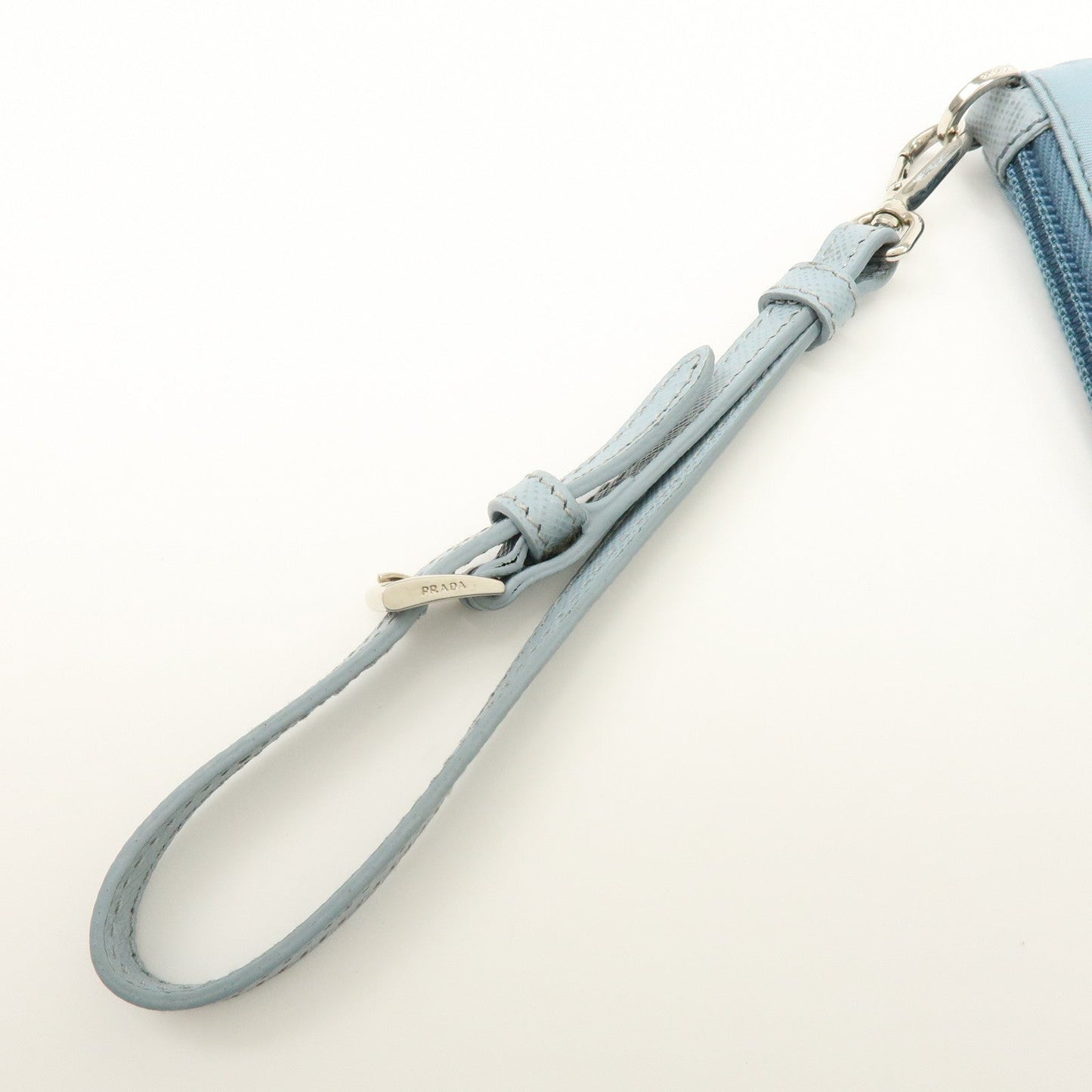 Prada Triangle Logo TESSUTO IMPUNTU Nylon Pouch Light Blue 1NH545【Pre-order】