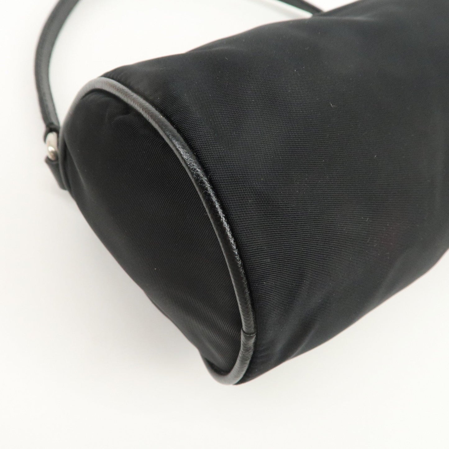Prada Triangle Logo Nylon Saffiano Leather Hand Bag Black【Pre-order】
