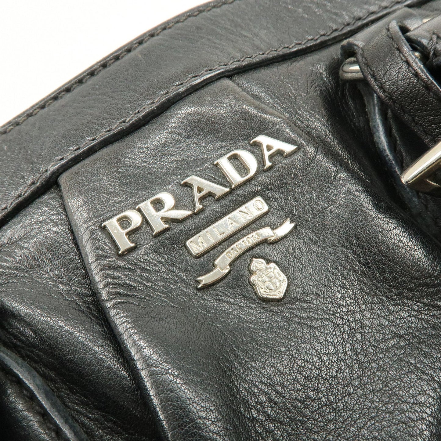 Prada Logo Leather 2Way Bag Hand Bag Shoulder Bag Black BN1226【Pre-order】