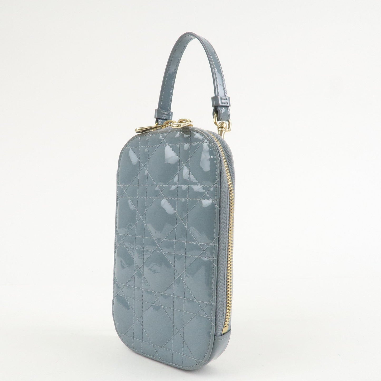 Christian Dior Lady Dior Cannage Patent Leather Phone Holder【Pre-order】