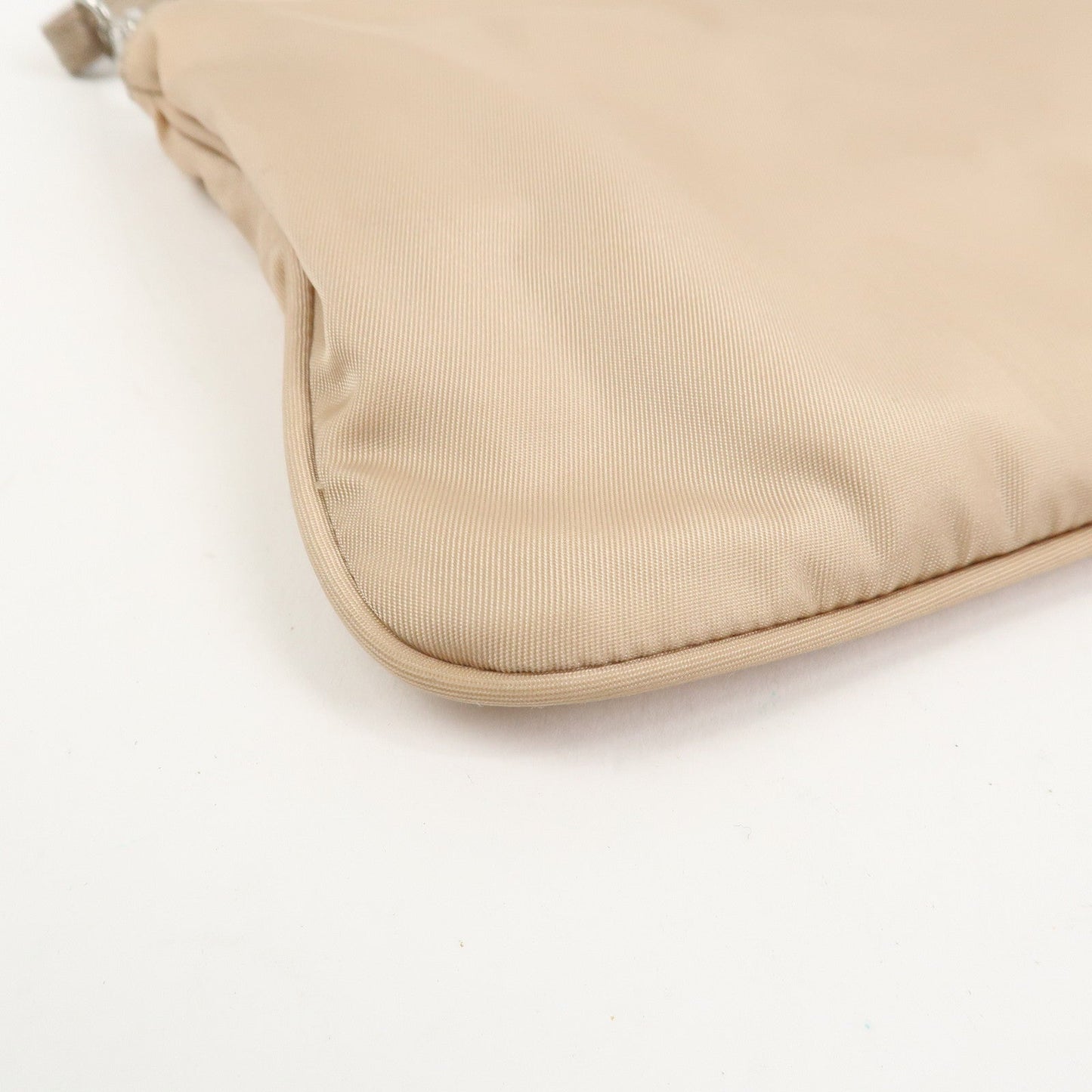 Prada Triangle Logo TESSUTO Hand Bag Pouch Beige 1NH545【Pre-order】