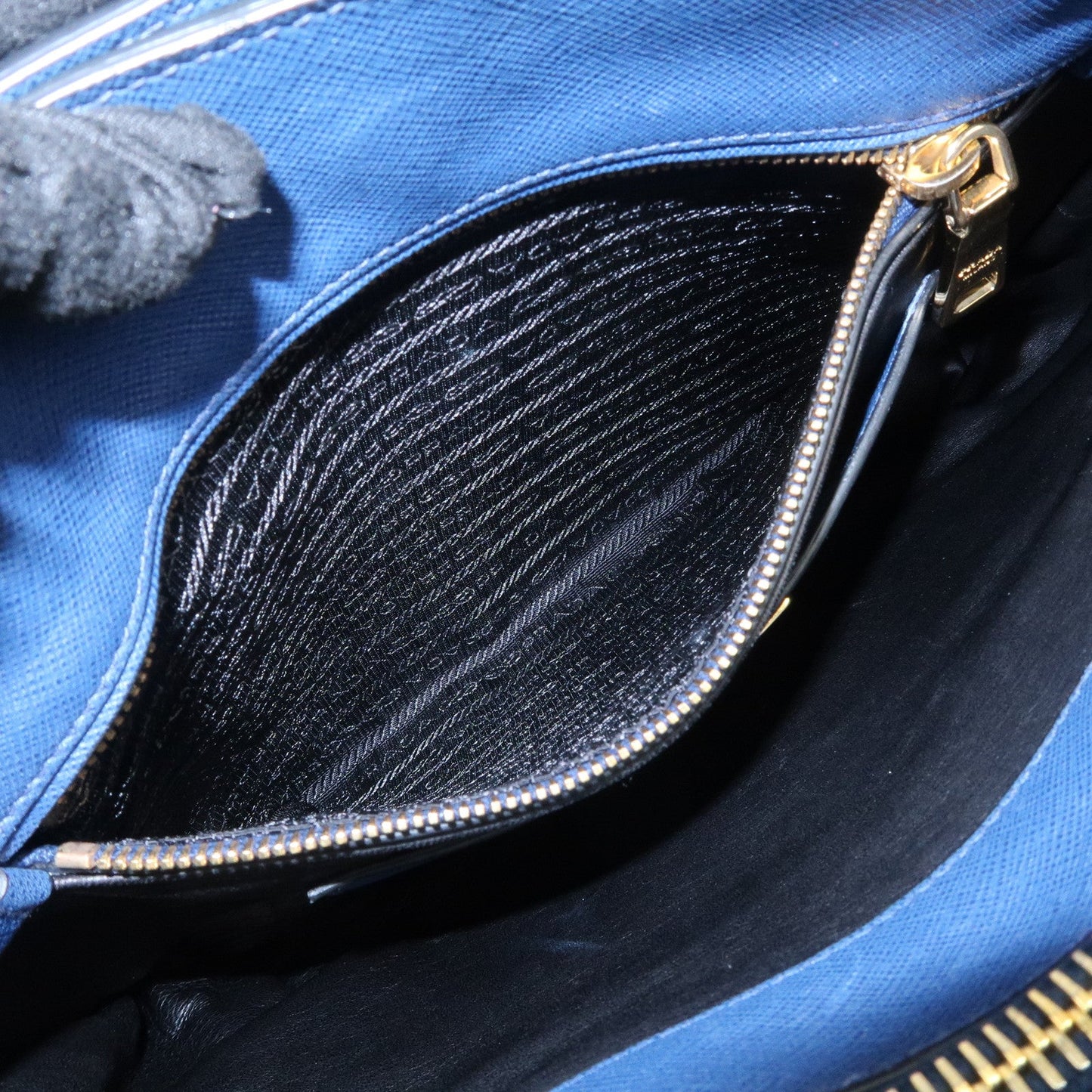Prada Triangle Logo Saffiano Leather 2Way Bag Hand Bag Navy【Pre-order】