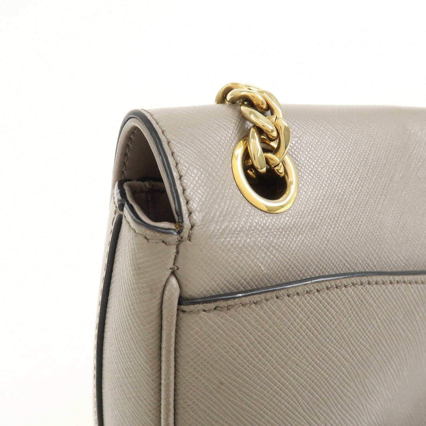 Prada Saffiano Leather Chain Shoulder Crossbody Bag Gray 1BD193【Pre-order】