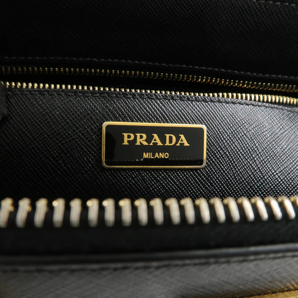 Prada Triangle Logo Galleria Saffiano Leather 2Way Bag Black【Pre-order】
