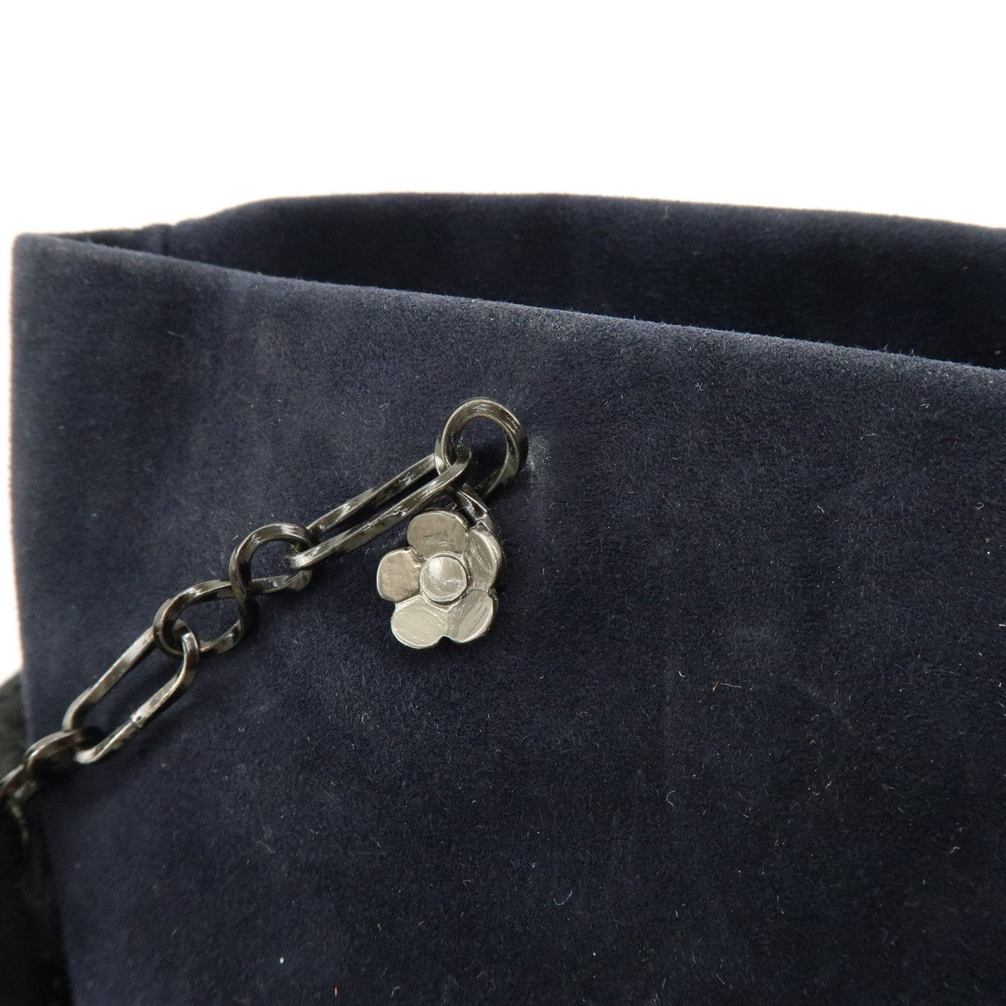 Prada Logo Suede Chain Shoulder Bag Tote Bag Dark Navy【Pre-order】