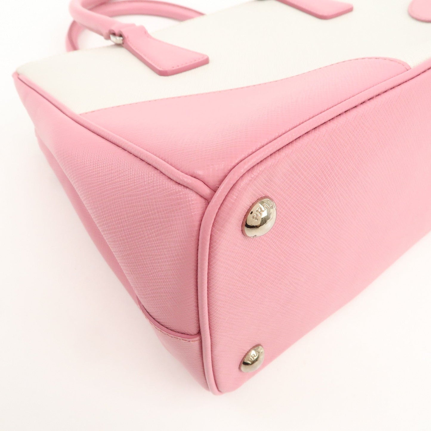 Prada CITY CALF Triangle Logo Saffiano Leather 2Way Bag Pink B2863K【Pre-order】