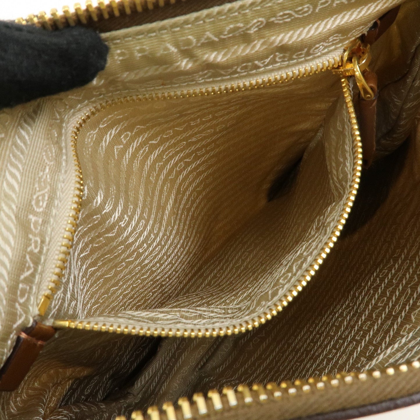 Prada Triangle Logo Nylon Leather Shoulder Bag Crossbody Bag Beige【Pre-order】
