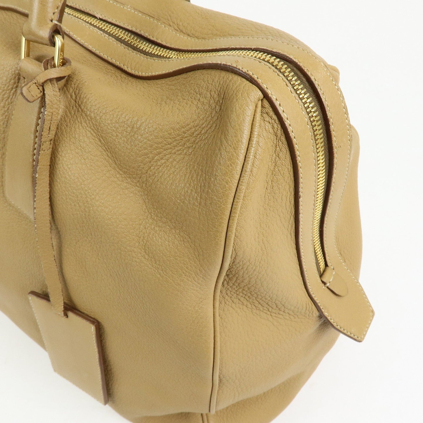 Prada Logo Leather Boston Bag Hand Bag Travel Bag Brown【Pre-order】