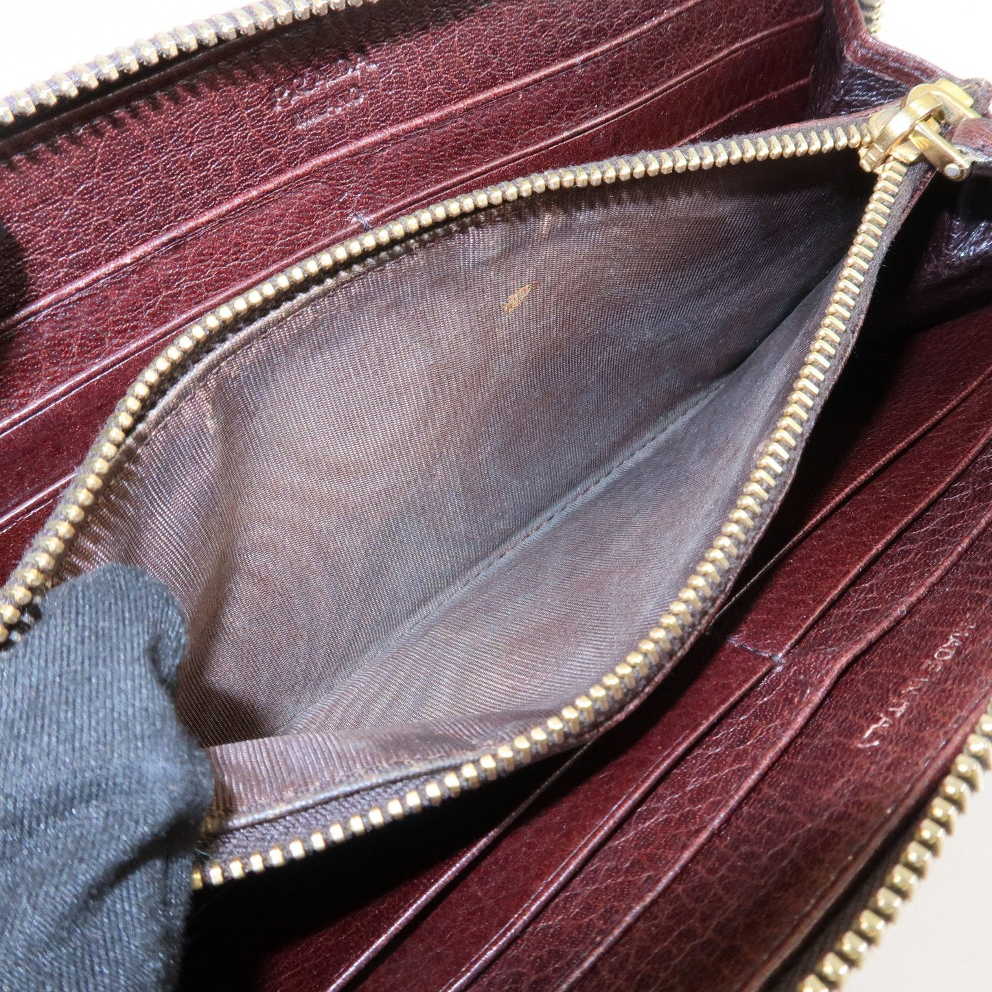 Prada Saffiano Leather Round Zippy Long Wallet Brown 1M0506 Used【Pre-order】
