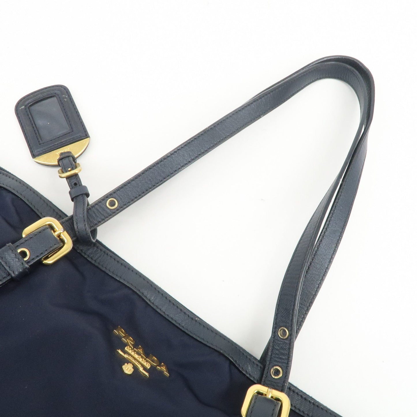 Prada Nylon Saffiano Leather Shoulder Bag Tote Bag Navy【Pre-order】