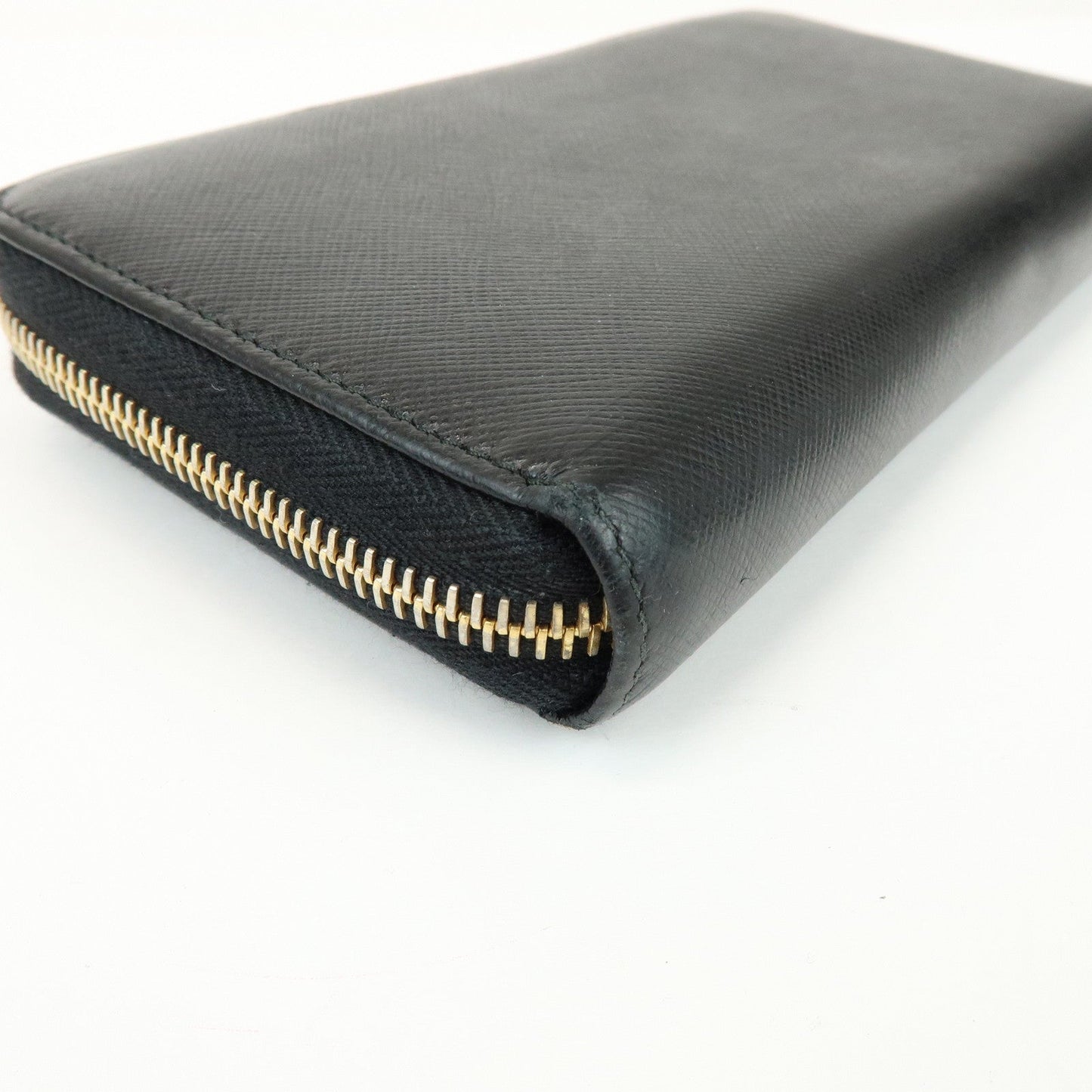 Prada Saffiano Leather Ribbon Round Zippy Wallet Black 1M0506【Pre-order】