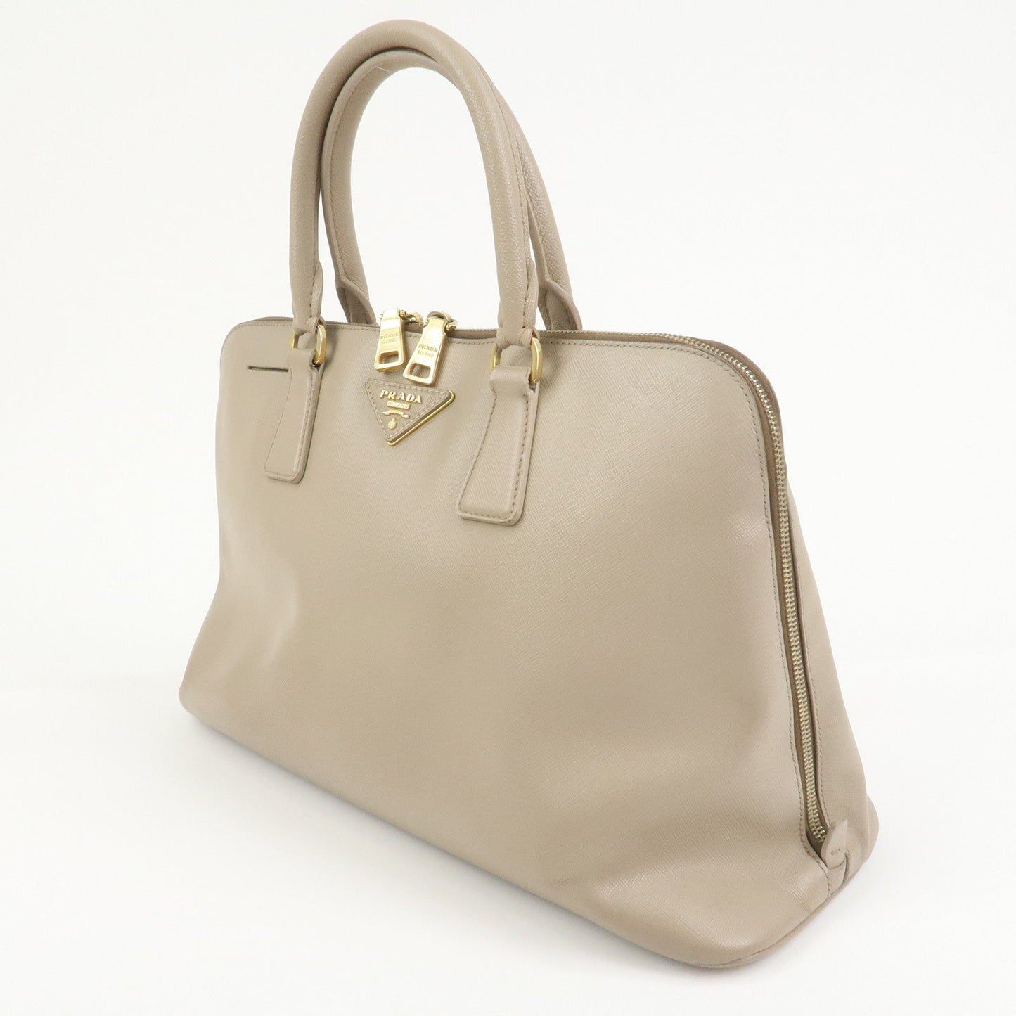 Prada Triangle Logo Saffiano Leather Hand Bag Greige BL0812【Pre-order】