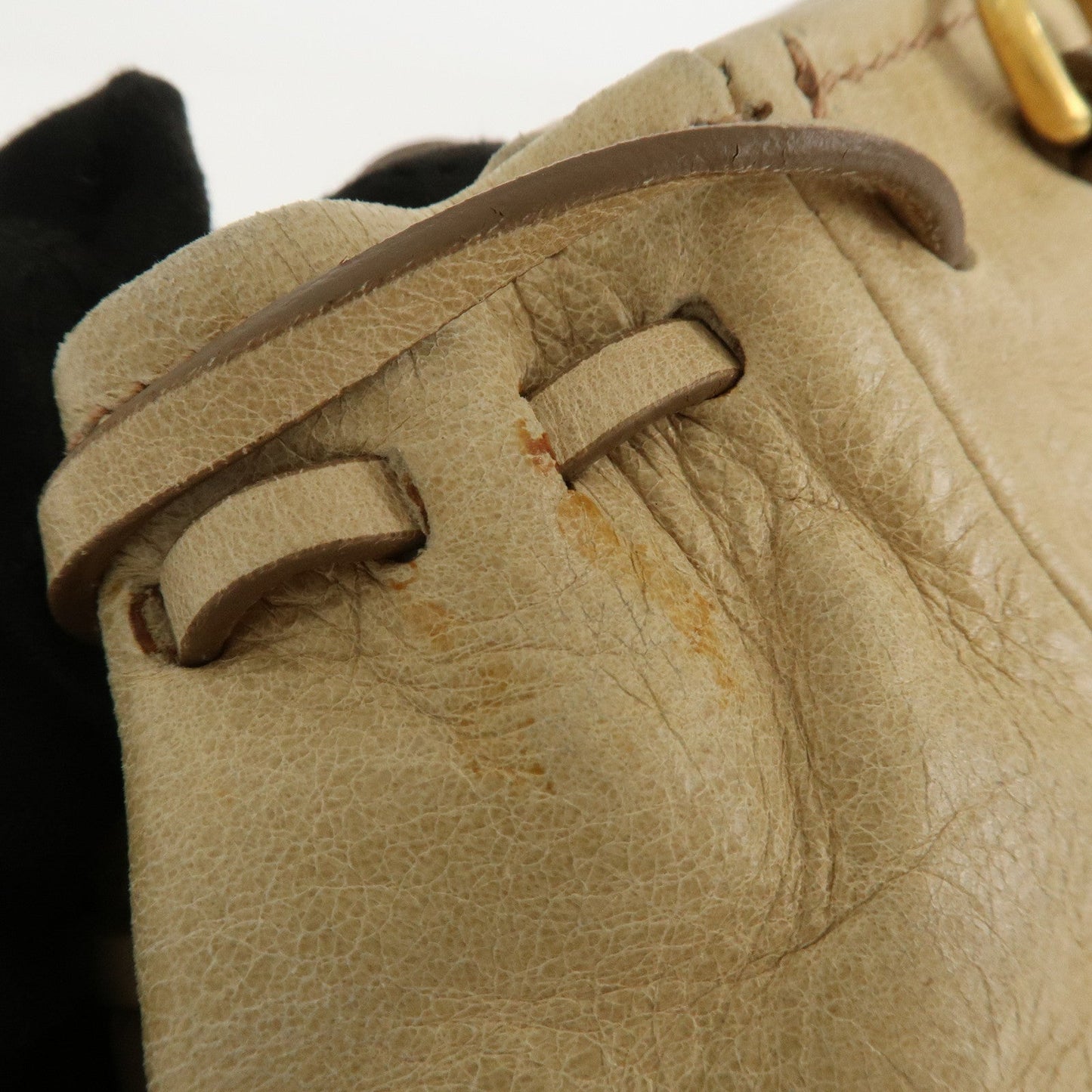 Prada Triangle Logo VITELLOSHINE Leather 2Way Bag Beige BN1921【Pre-order】
