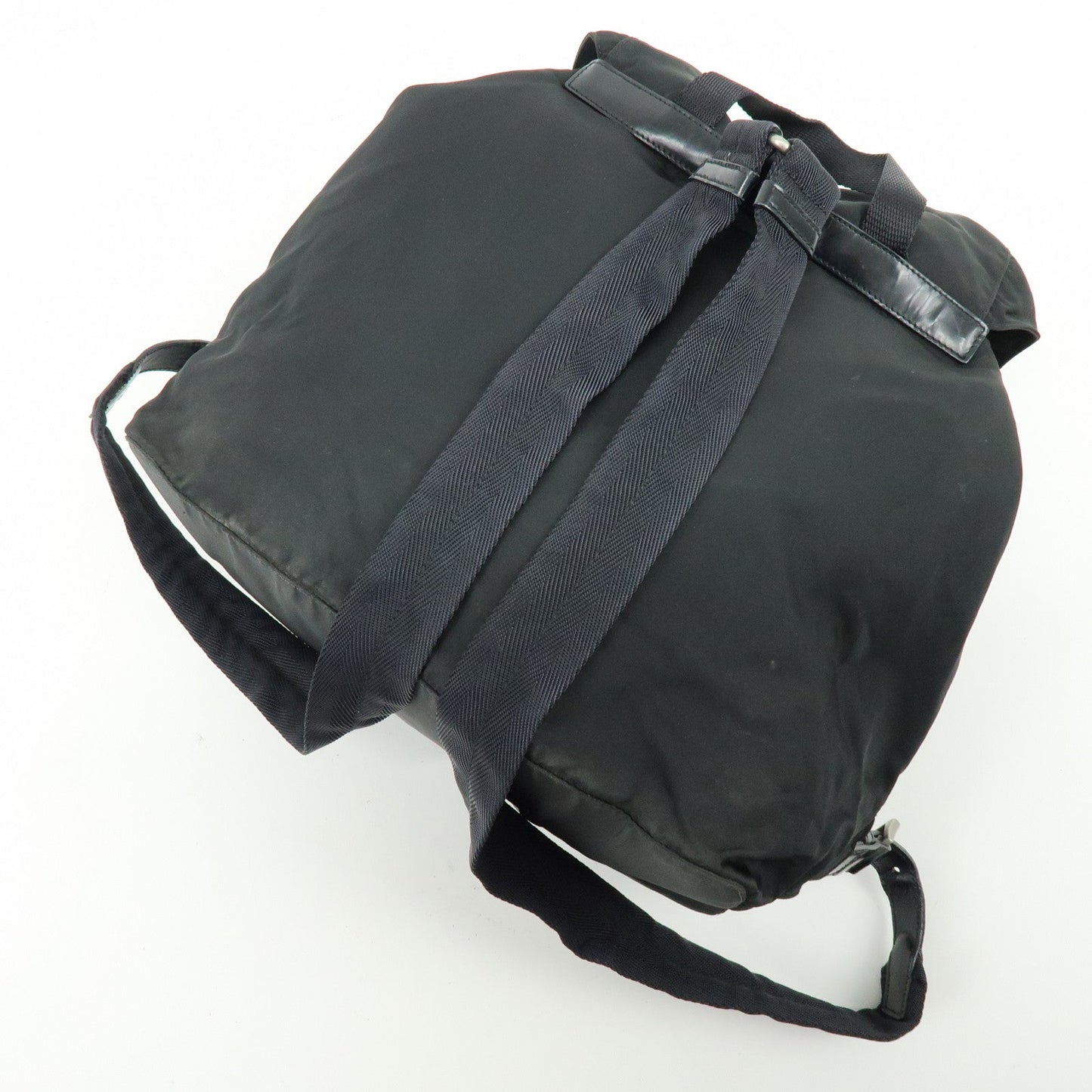 Prada Triangle Logo Nylon Leather Backpack Rucksuck Black【Pre-order】