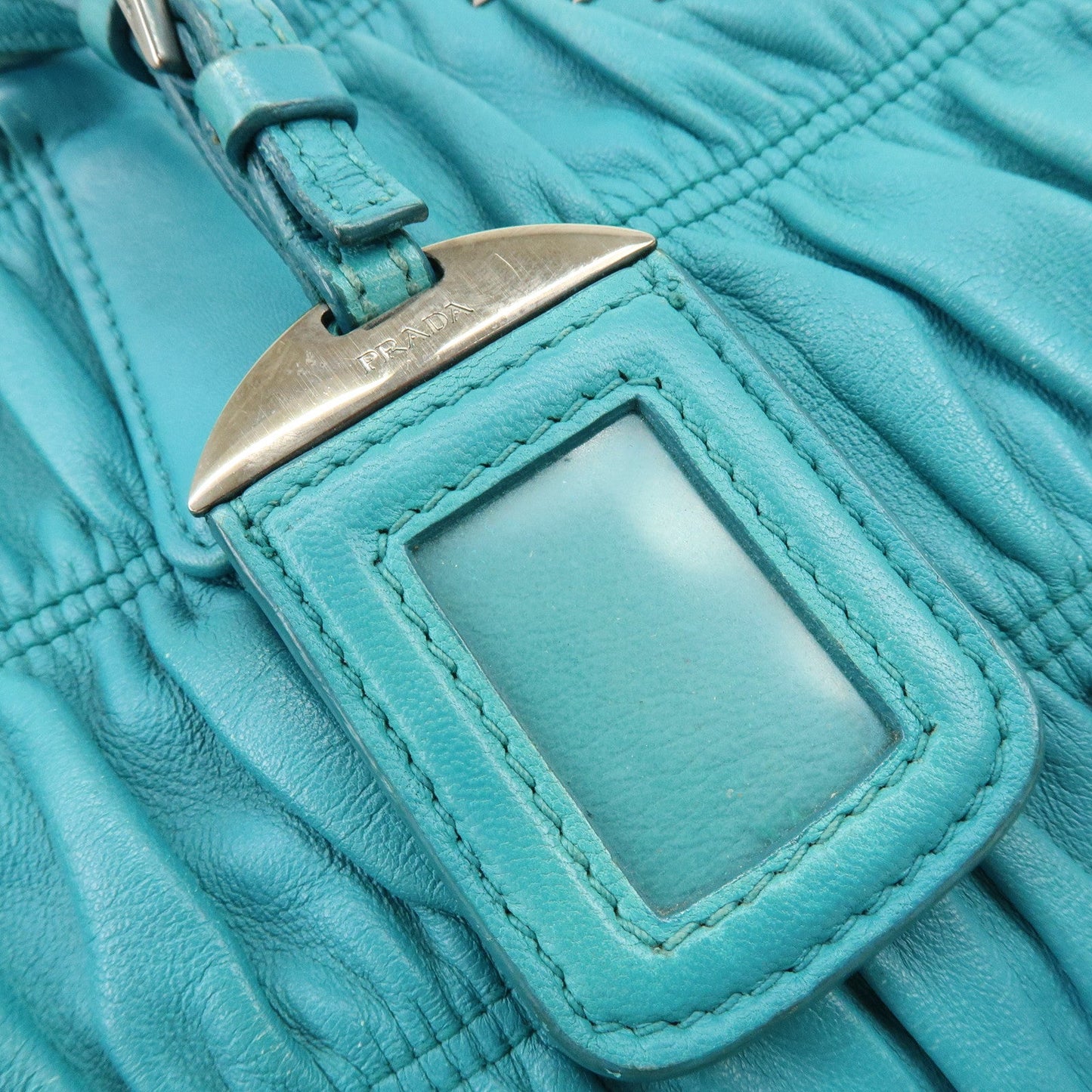 Prada Leather 2Way Bag Hand Bag Shoulder Bag Turquoise Blue【Pre-order】