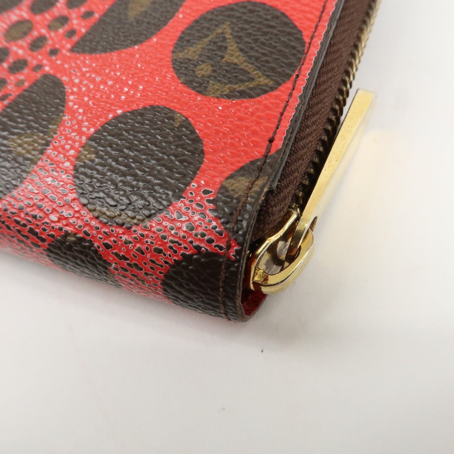 Louis Vuitton Monogram Kusama Pumpkin Dots Zippy Wallet M60450 Used【Pre-order】