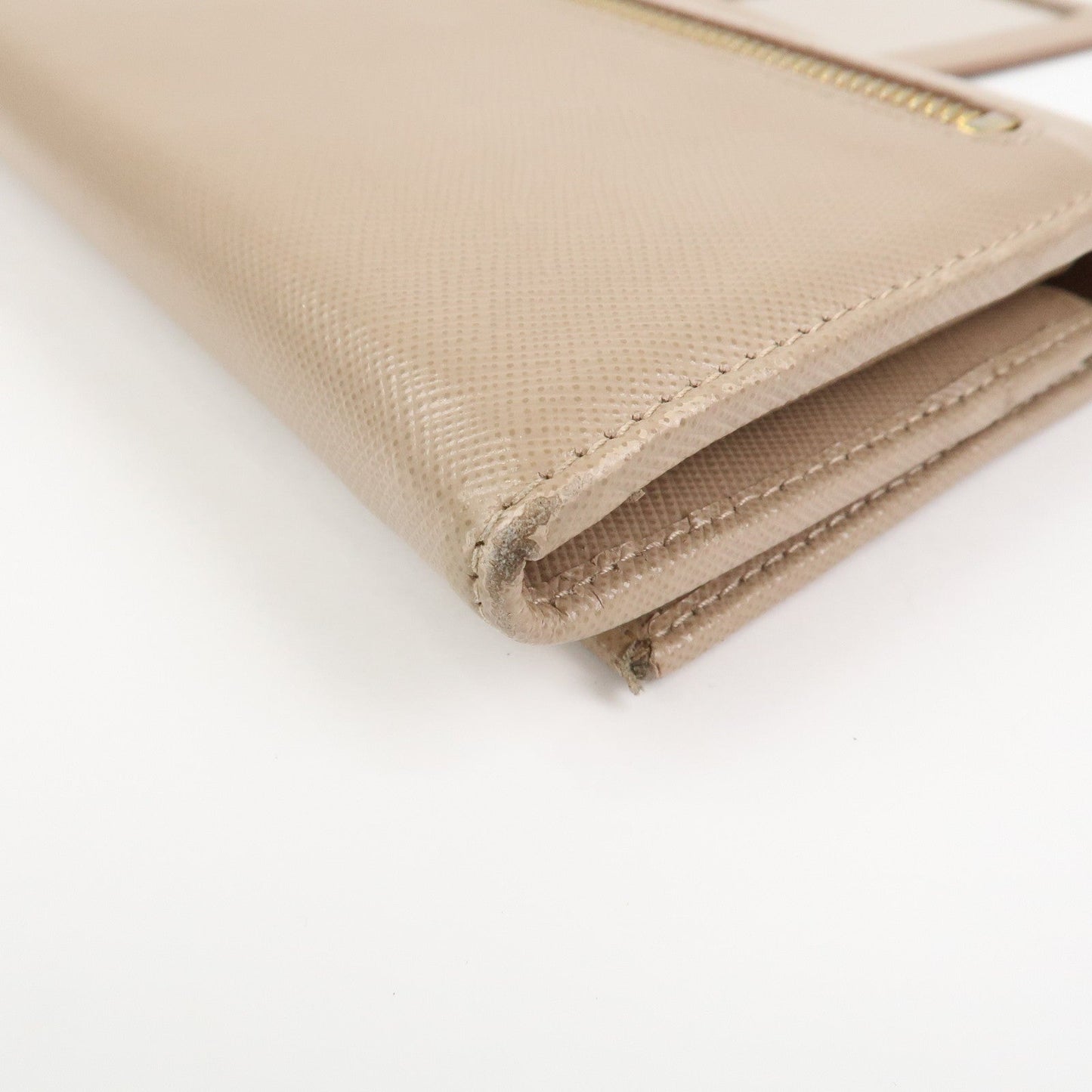 Prada Triangle Logo Saffiano Leather Long Wallet Beige 1MH132【Pre-order】
