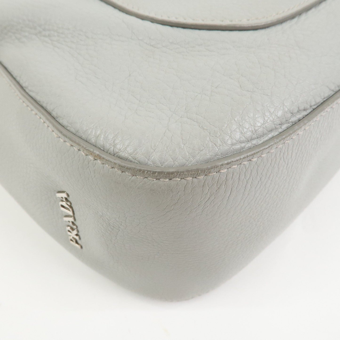 Prada Logo Leather Shoulder Bag Hand Bag Gray 1BC013【Pre-order】