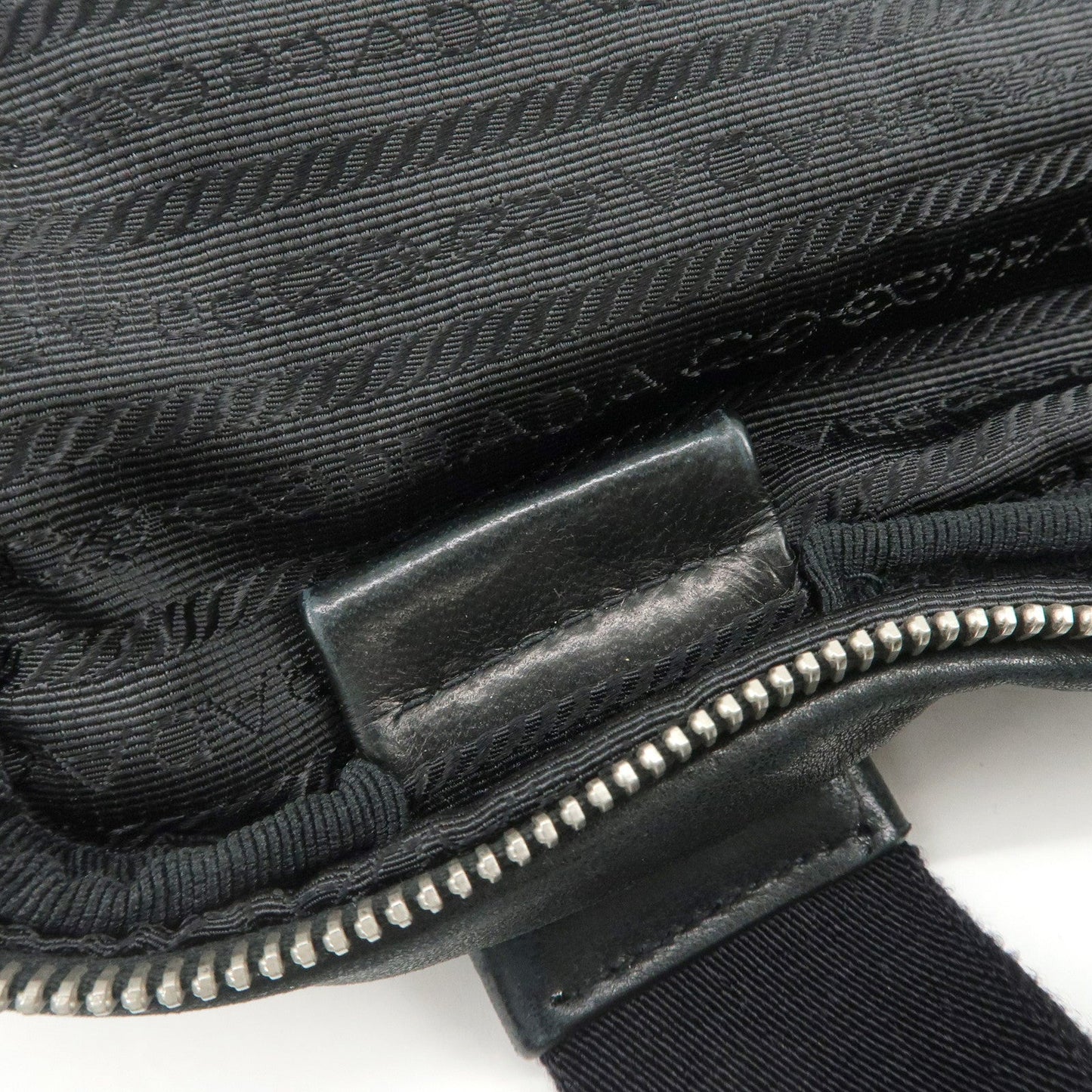 Prada Triangle Logo Lamb Skin Canvas Shoulder Crossbody Bag Black【Pre-order】