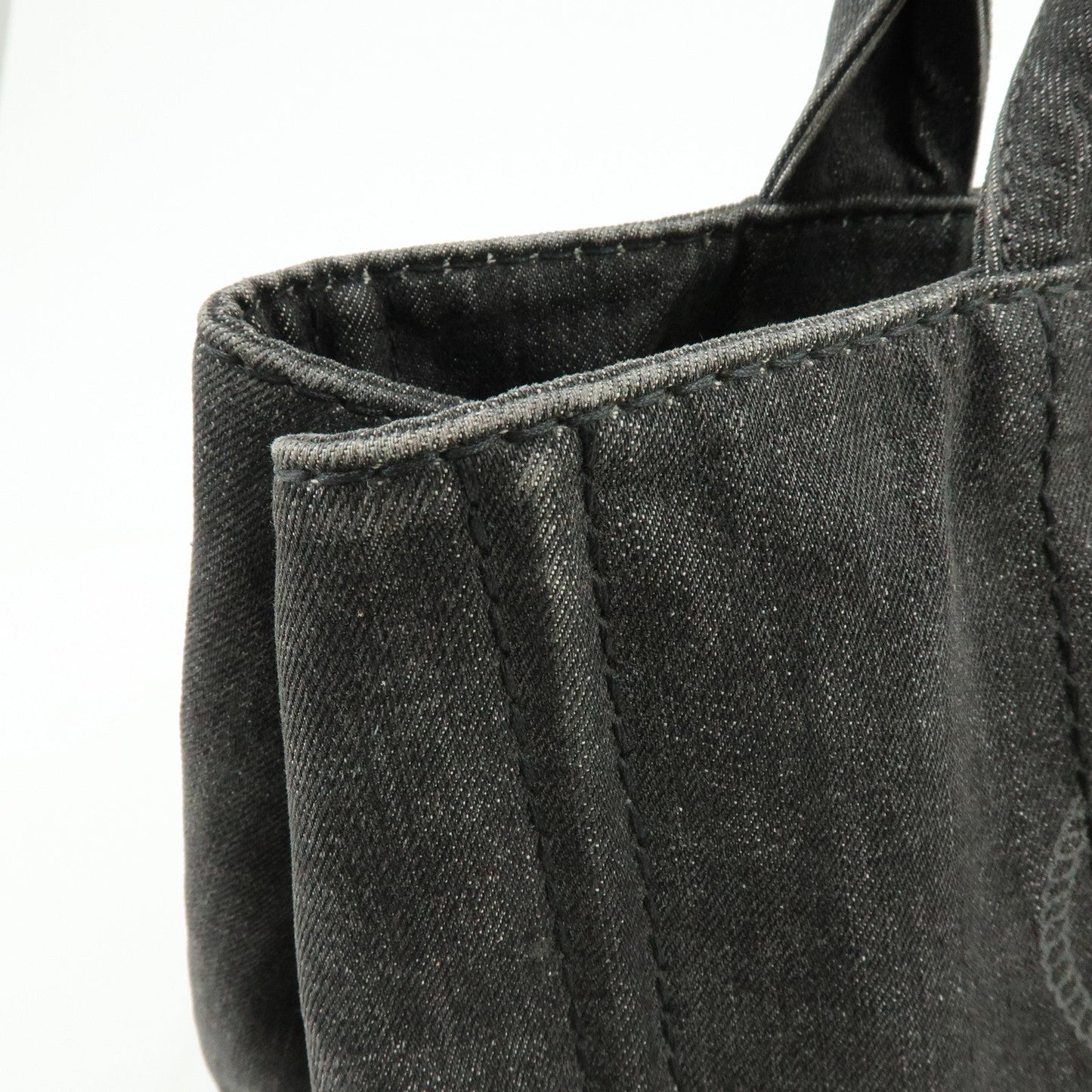 Prada Canapa Denim Tote Bag Hand Bag Black 1BG642【Pre-order】