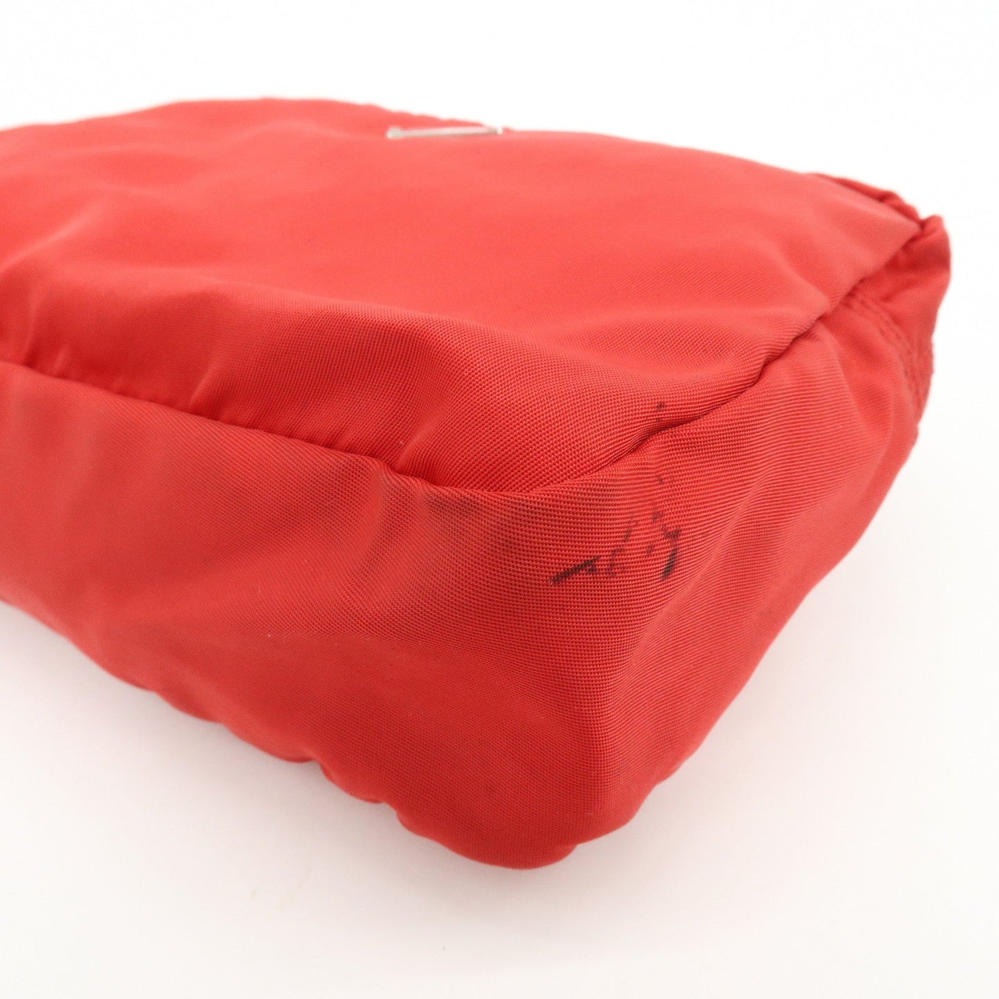 Prada Triangle Logo Set of 2 Nylon Pouch Cosmetic Pouch Red Khaki【Pre-order】