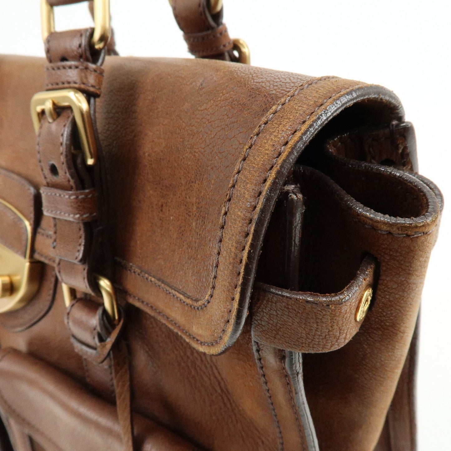 Prada Leather Shoulder Bag Hand Bag Brown BR3130【Pre-order】
