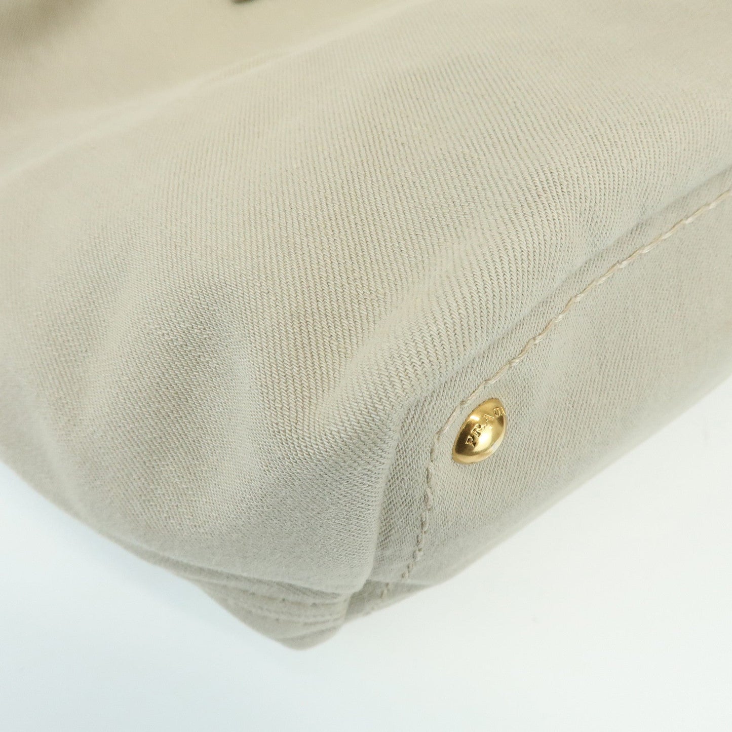 Prada Triangle Logo Denim Tote Bag Shoulder Bag Light Beige BN2091【Pre-order】