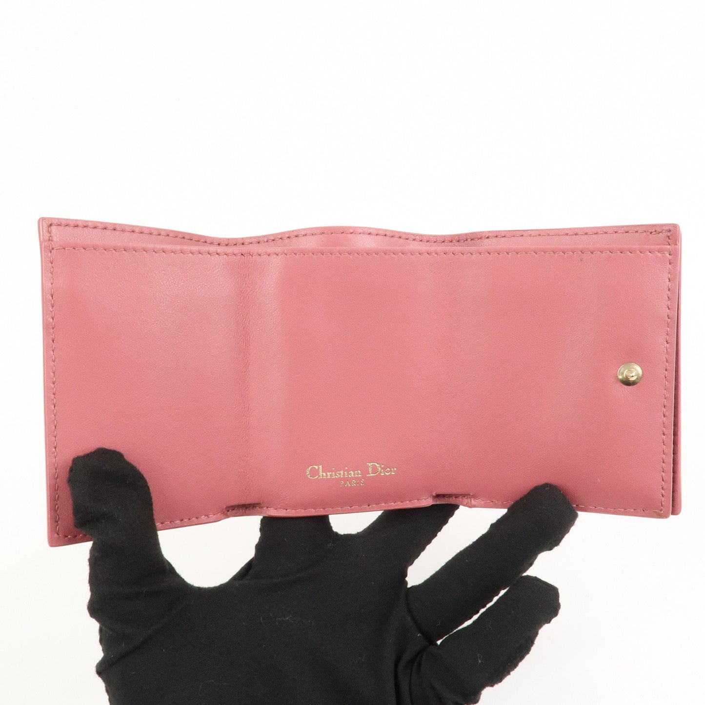 Christian Dior Logo Leather Tri-fold Small Compact Wallet【Pre-order】