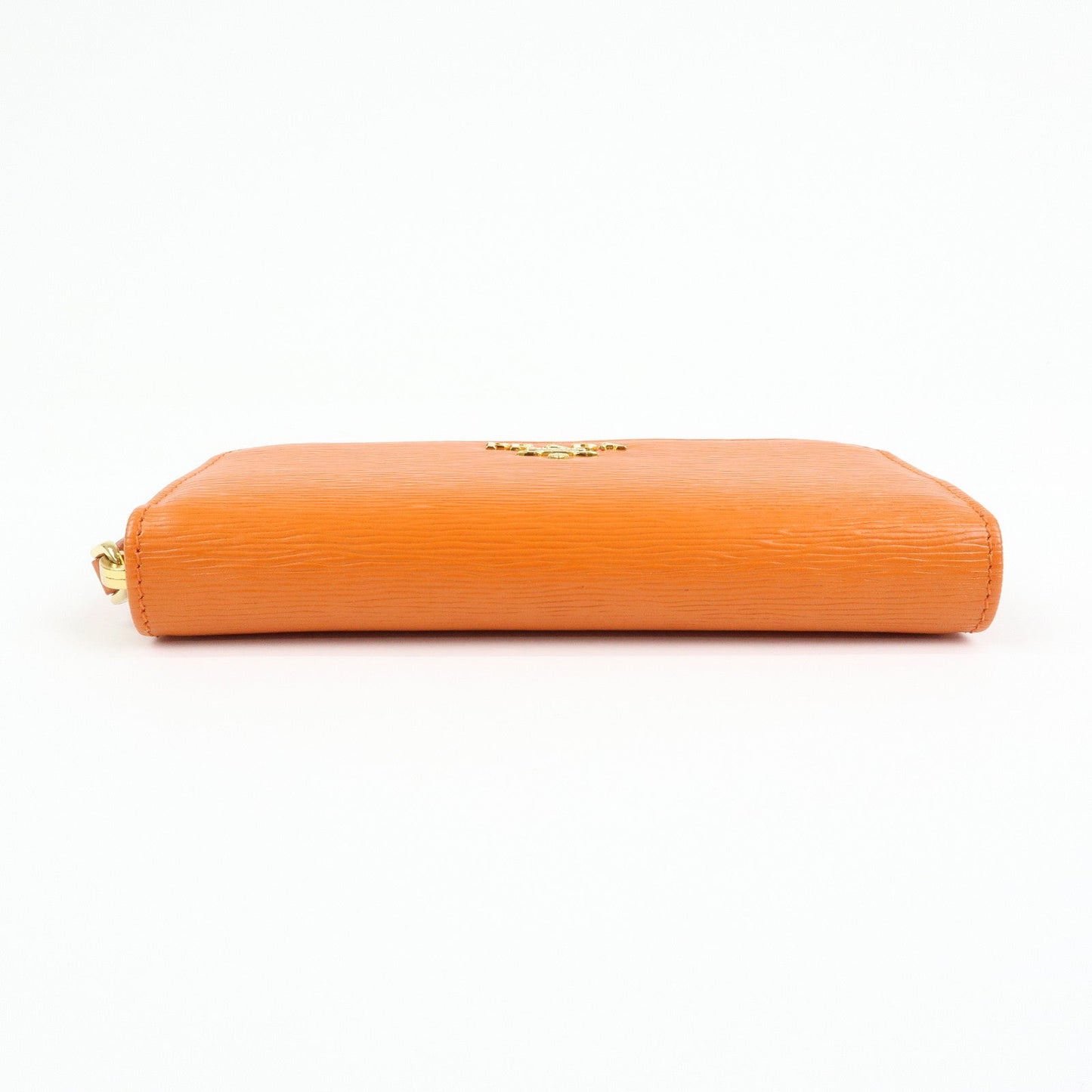 Prada Saffiano Leather Round Zippy 6 Rings Key Case Orange 1PG604【Pre-order】