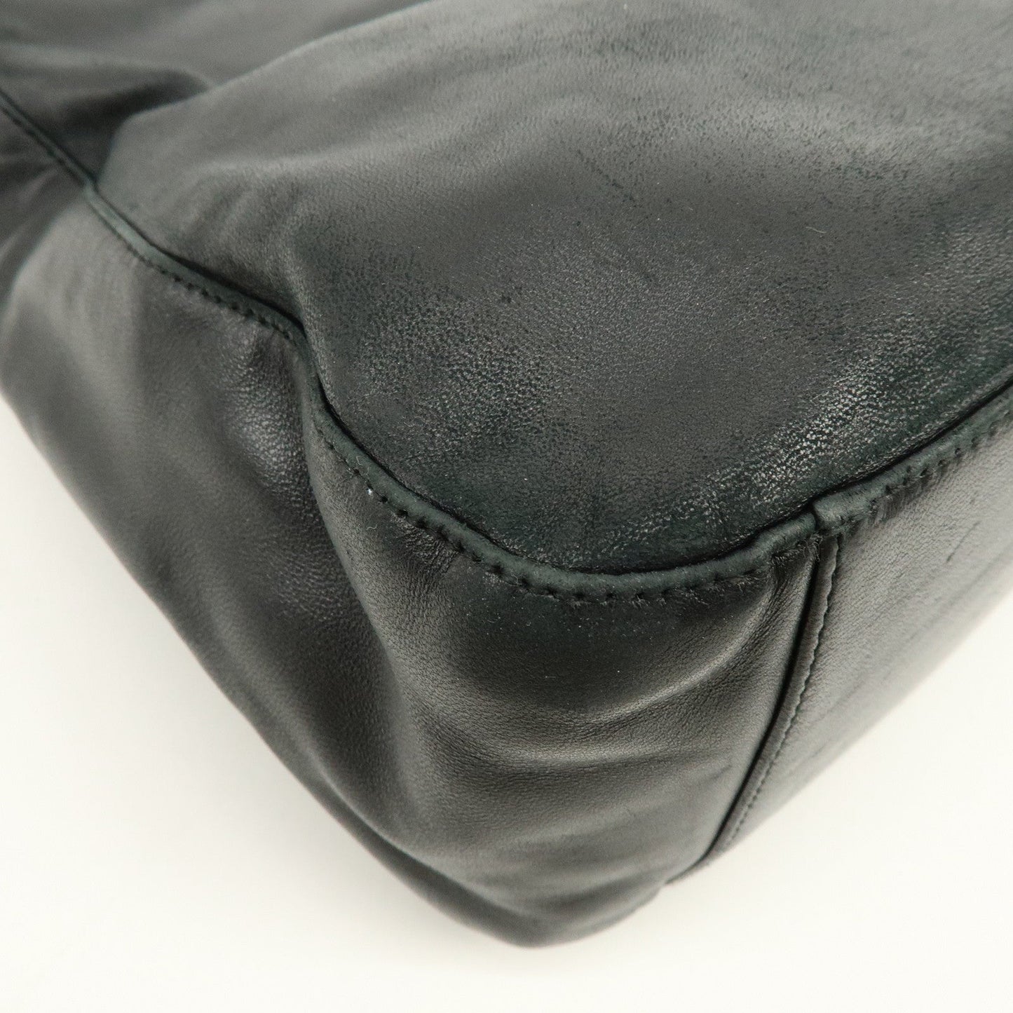 Prada Leather Plastic Hobo Shoulder Bag Hand Bag Black【Pre-order】