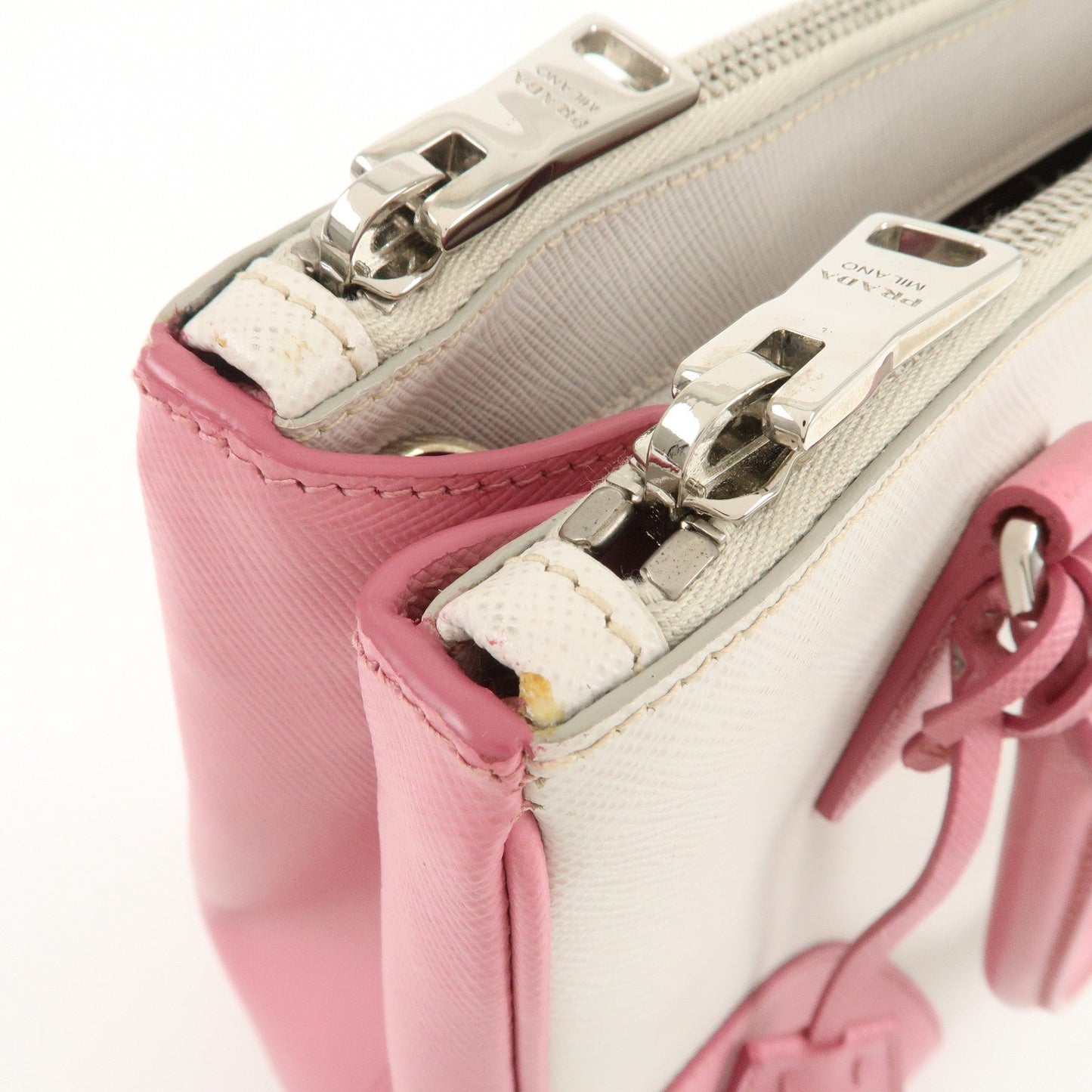 Prada CITY CALF Triangle Logo Saffiano Leather 2Way Bag Pink B2863K【Pre-order】