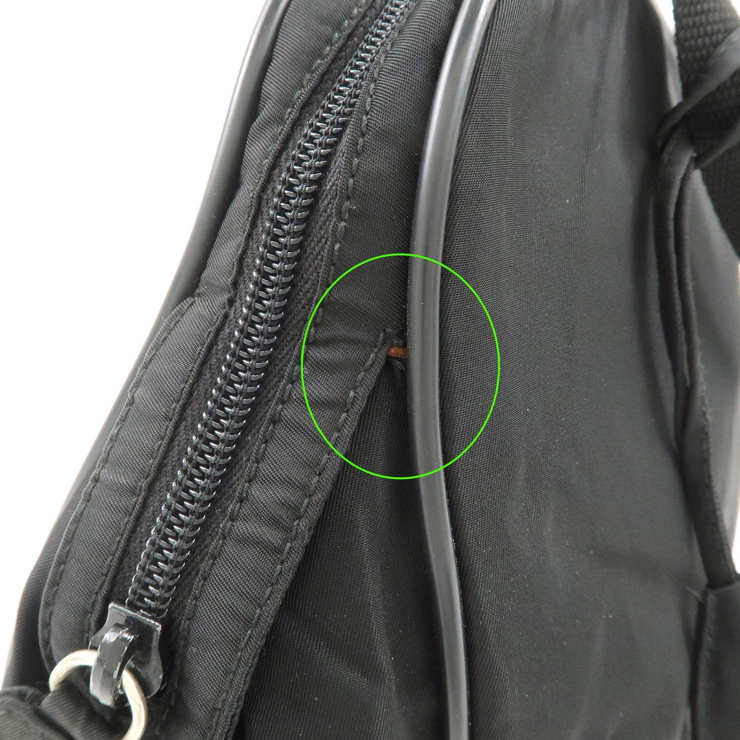 Prada Triangle Logo Nylon Leather Hand Bag Boston Bag Black【Pre-order】